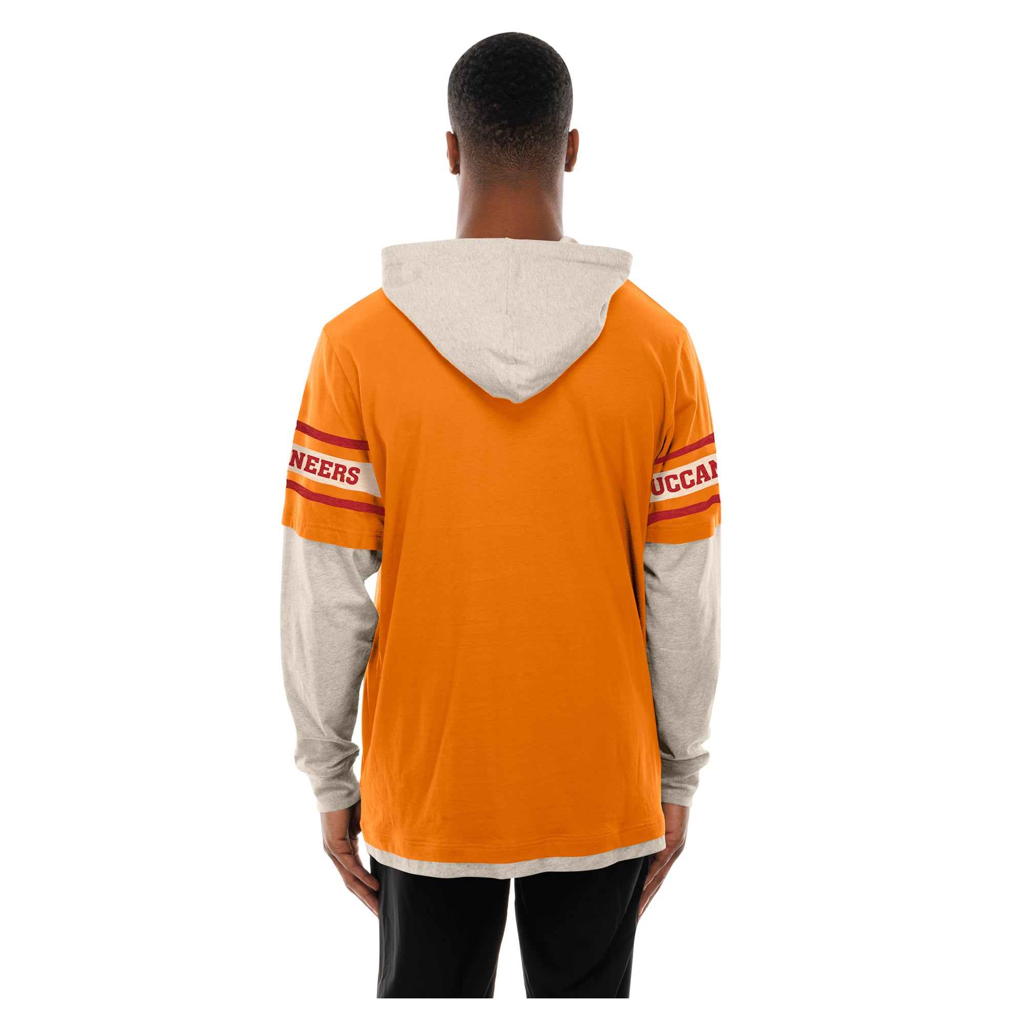T-shirt à capuche manches longues New Era orange Tampa Bay Buccaneers pour homme