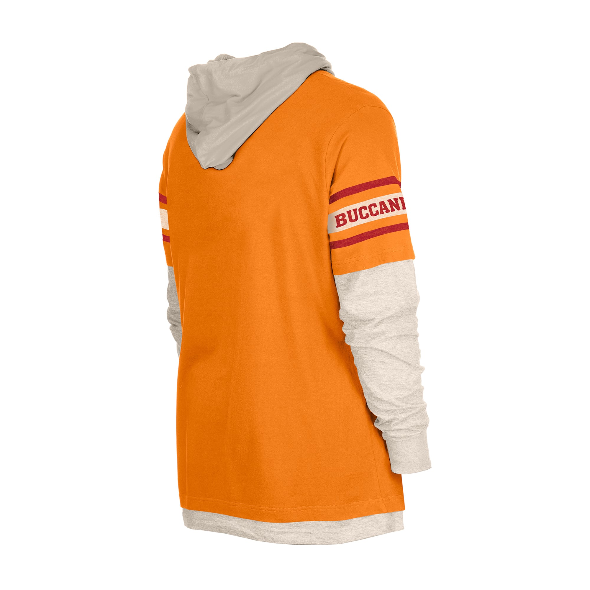 T-shirt à capuche manches longues New Era orange Tampa Bay Buccaneers pour homme