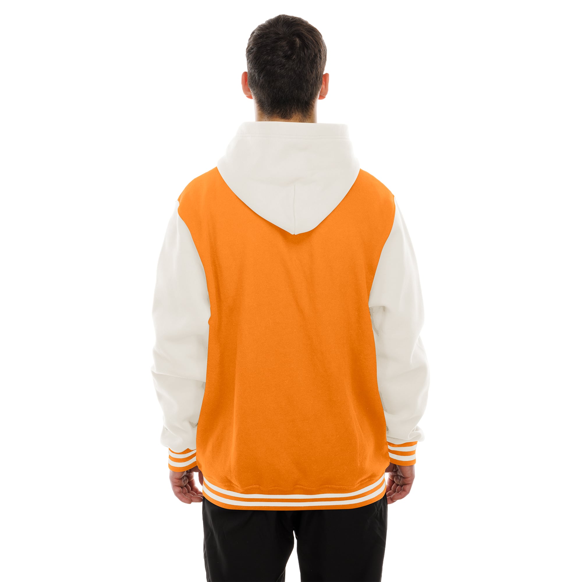 Veste polaire à capuche New Era orange/crème Tampa Bay Buccaneers pour homme, fermeture boutons-pression.