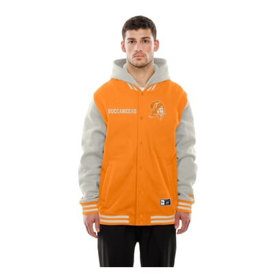 Tampa Bay Buccaneers New Era Full-Snap Fleece Hooded Jacket - Orange/Cream