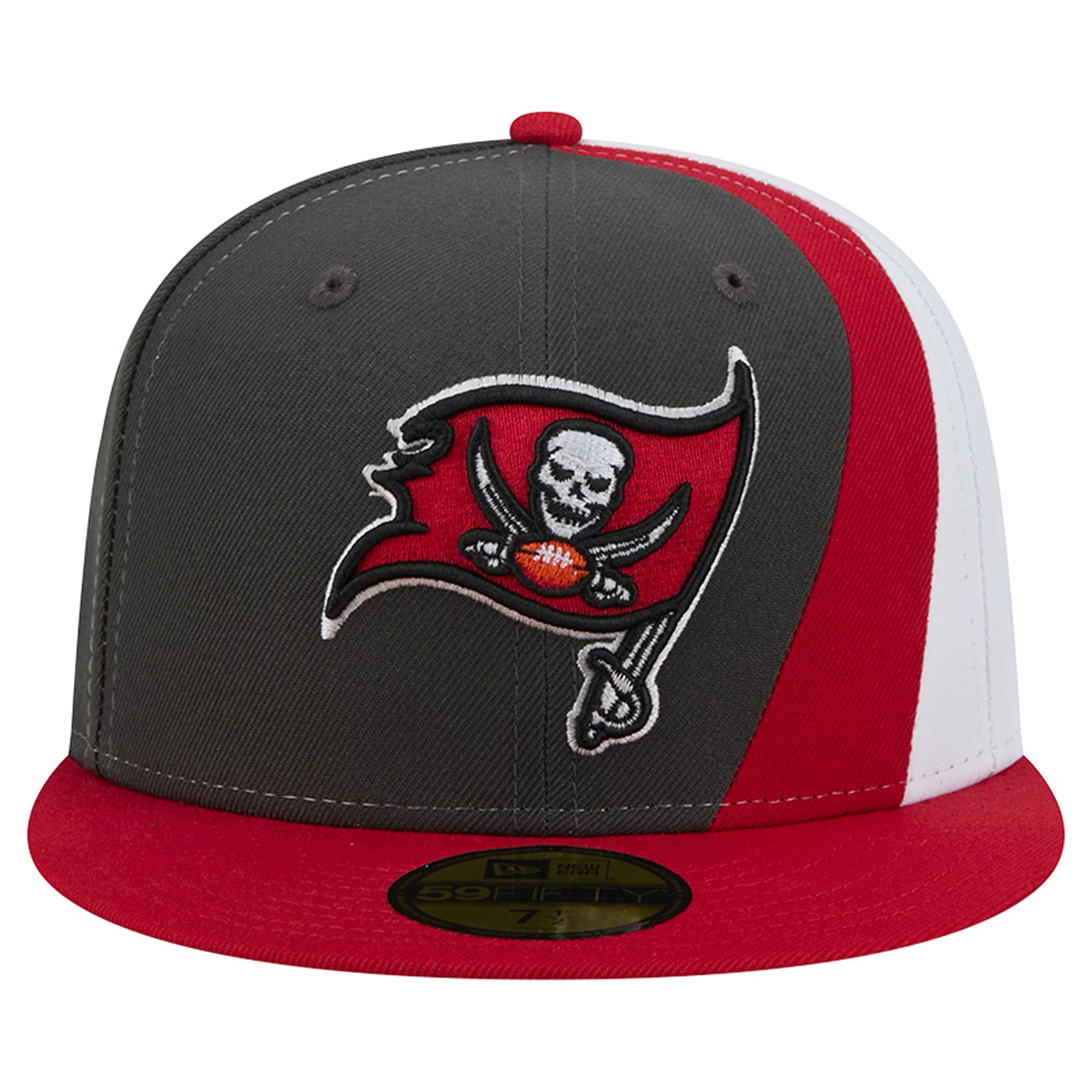Casquette ajustée New Era Shock 59FIFTY pour homme, couleur étain/rouge, Tampa Bay Buccaneers