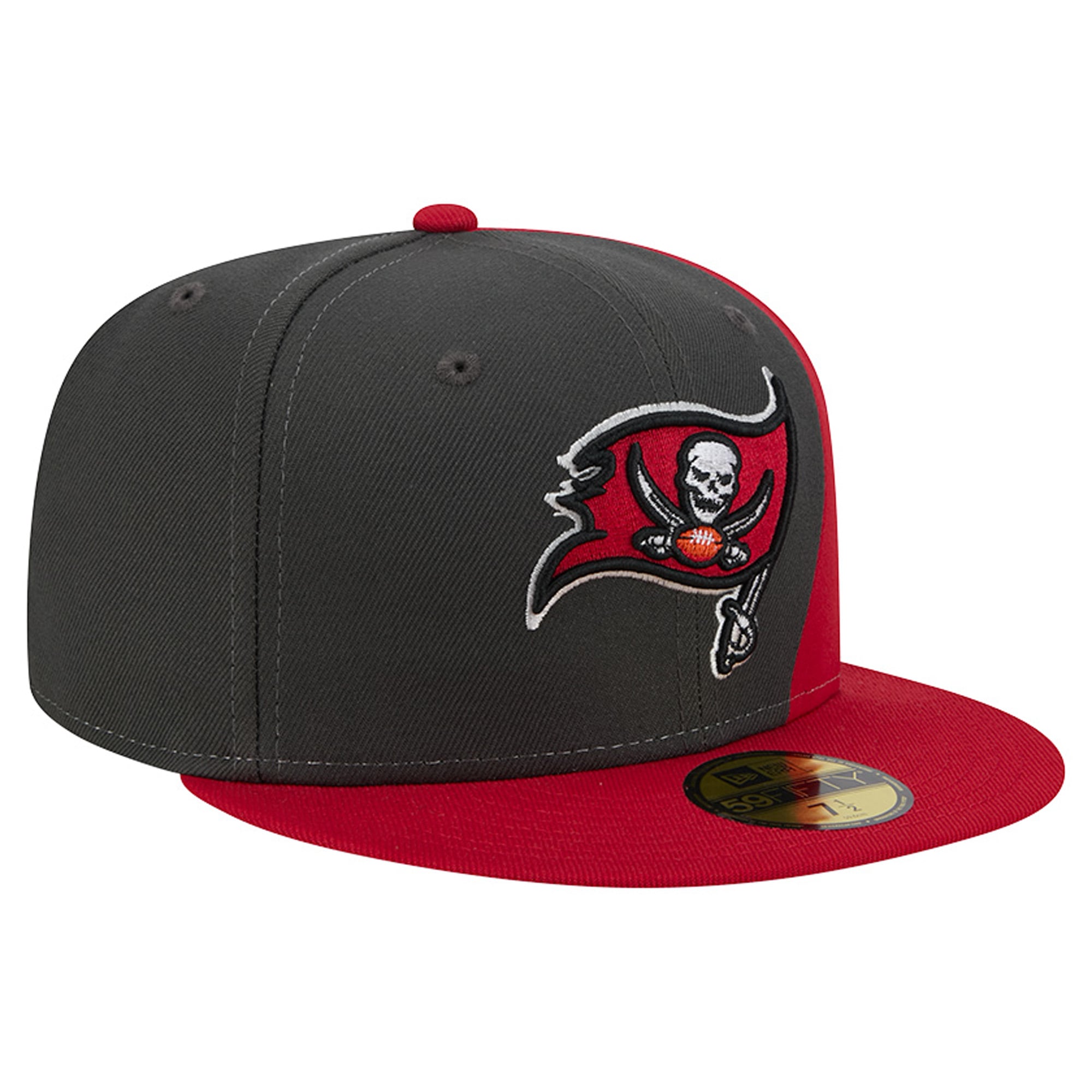 Casquette ajustée New Era Shock 59FIFTY pour homme, couleur étain/rouge, Tampa Bay Buccaneers