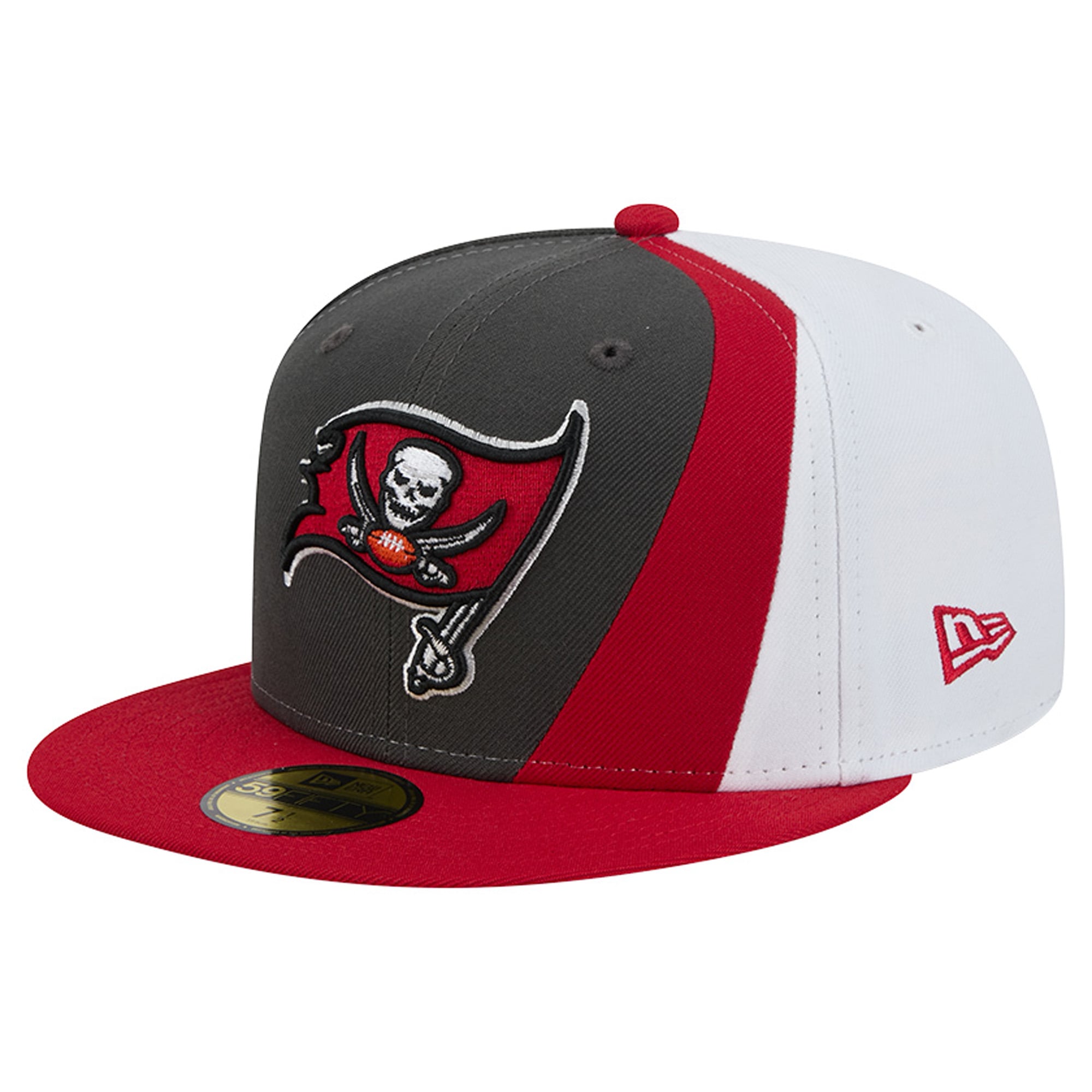 Casquette ajustée New Era Shock 59FIFTY pour homme, couleur étain/rouge, Tampa Bay Buccaneers