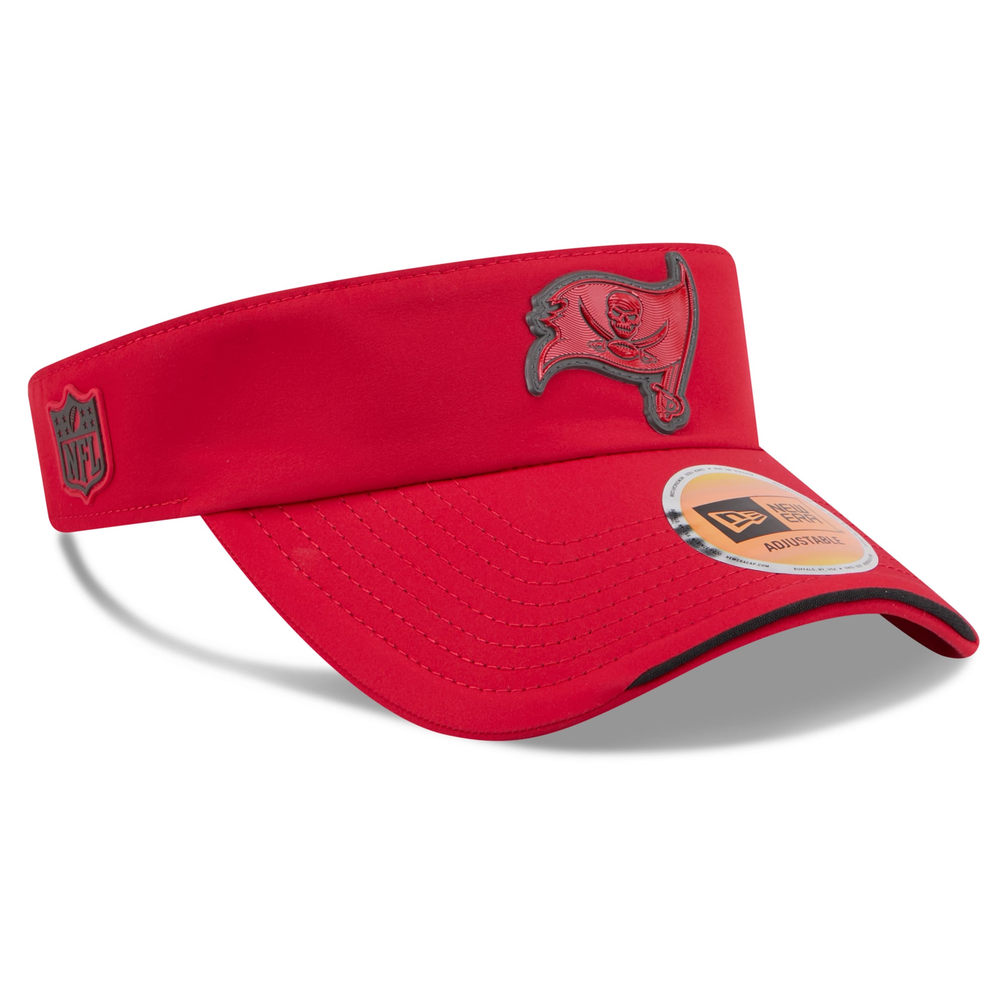 Casquette New Era rouge pour homme, Tampa Bay Buccaneers, modèle Sideline 2026, visière ajustable
