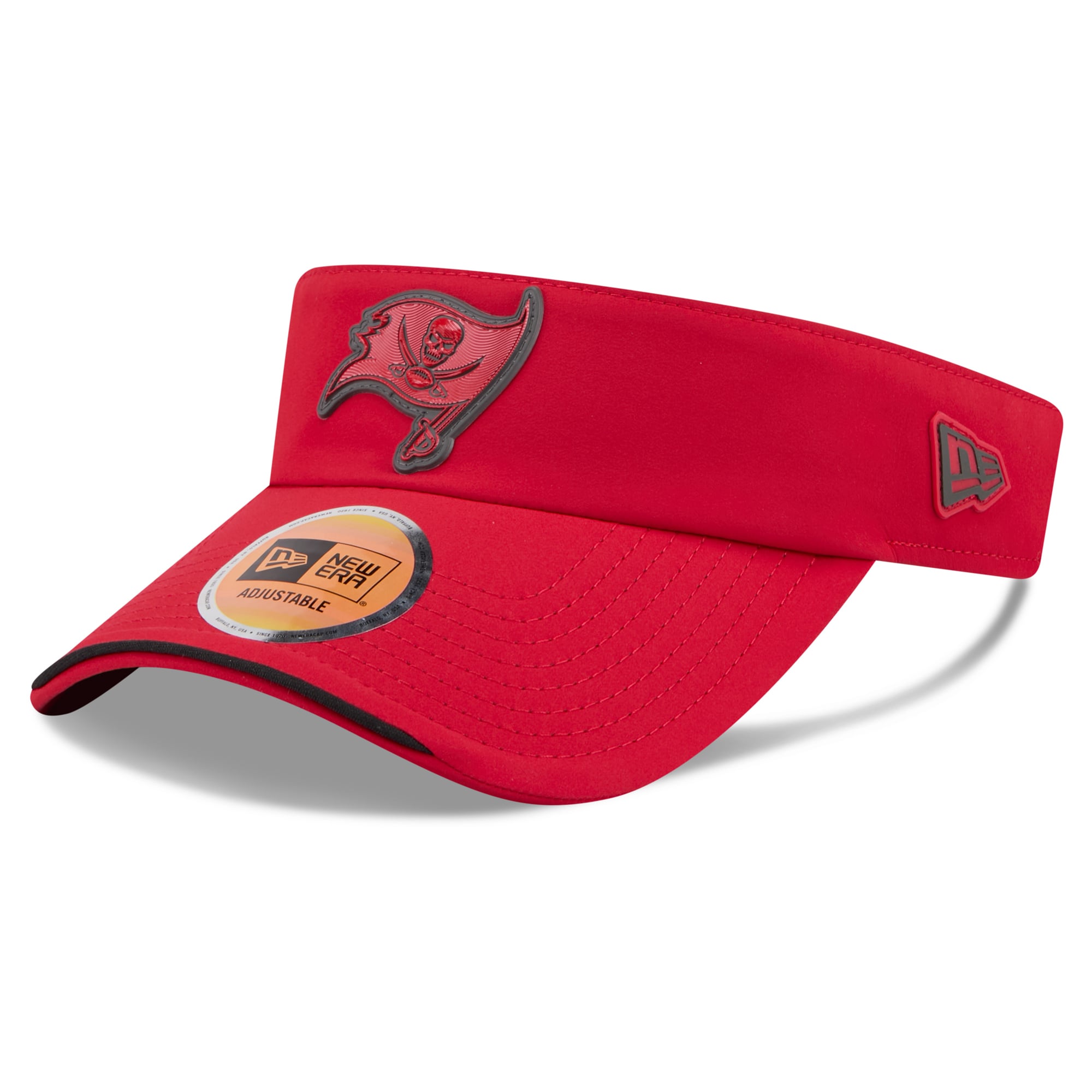 Casquette New Era rouge pour homme, Tampa Bay Buccaneers, modèle Sideline 2026, visière ajustable