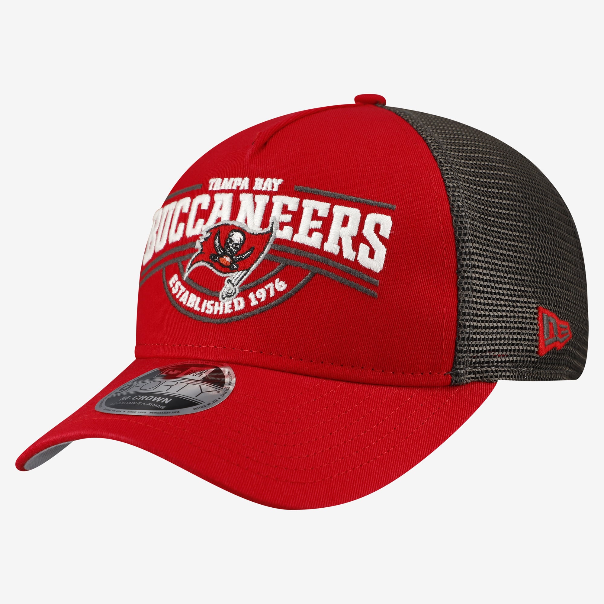 Casquette ajustable New Era rouge Tampa Bay Buccaneers 9FORTY A-Frame pour homme