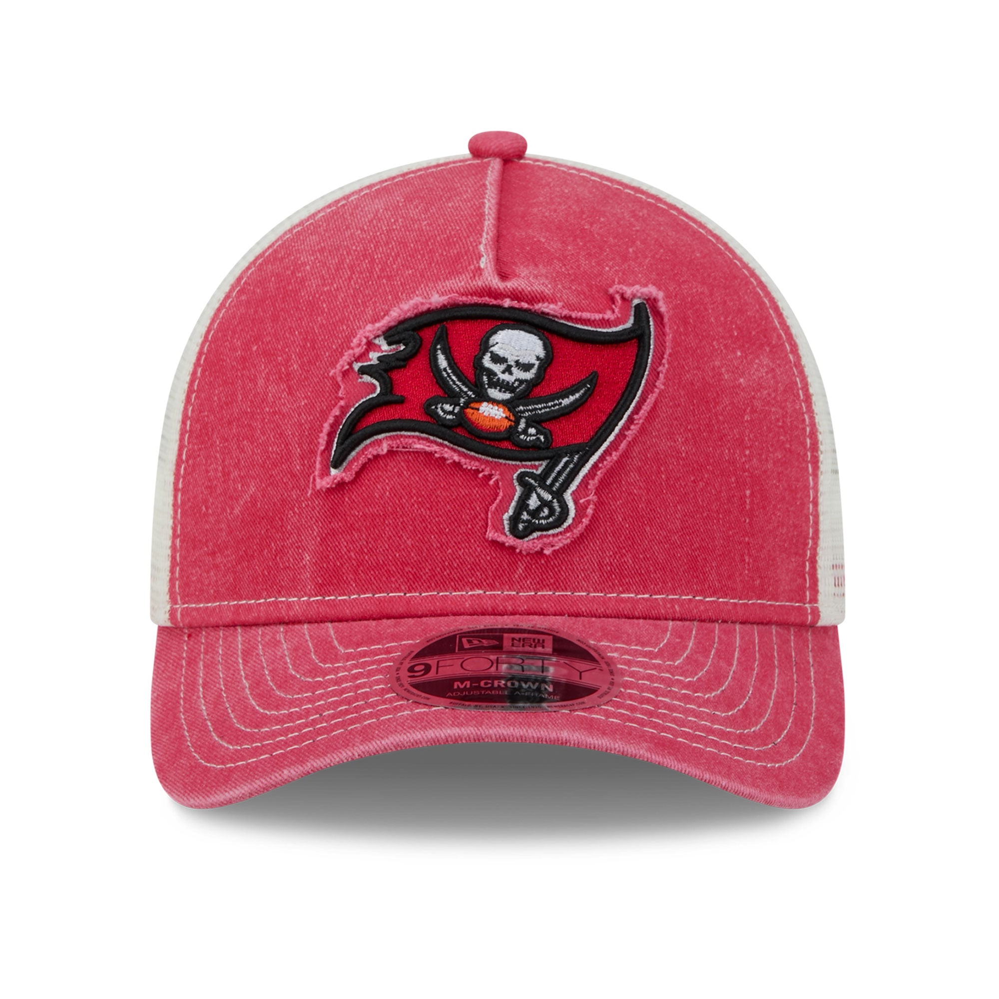 Casquette trucker ajustable New Era rouge Tampa Bay Buccaneers 9FORTY pour homme