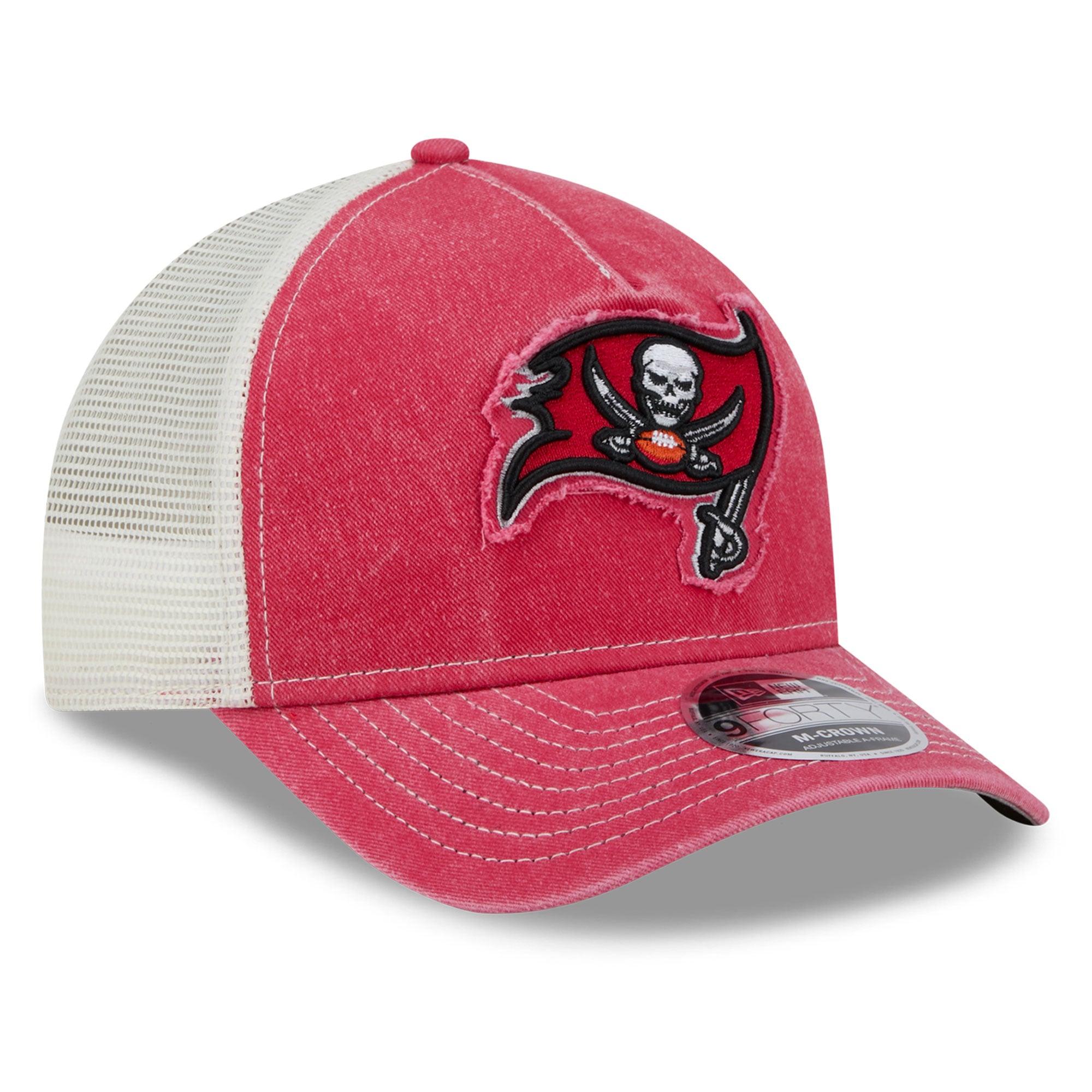Casquette trucker ajustable New Era rouge Tampa Bay Buccaneers 9FORTY pour homme