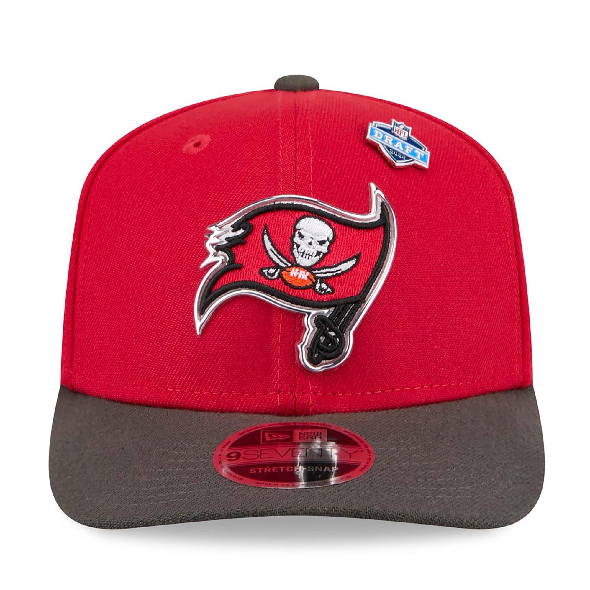 Casquette ajustable New Era rouge/étain Tampa Bay Buccaneers 2026 NFL Draft 9SEVENTY pour homme