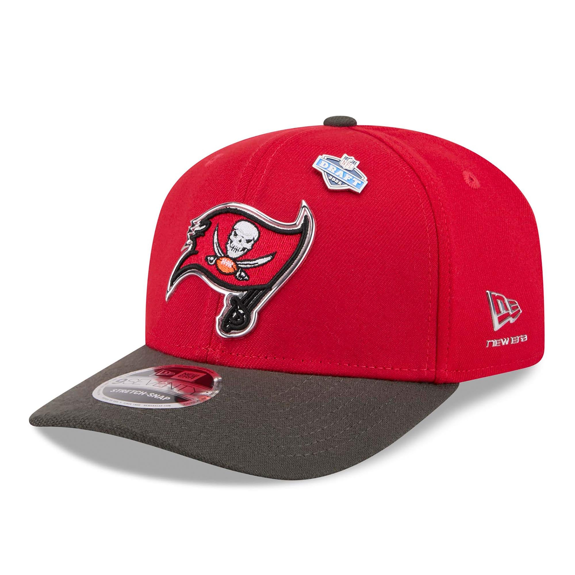 Casquette ajustable New Era rouge/étain Tampa Bay Buccaneers 2026 NFL Draft 9SEVENTY pour homme