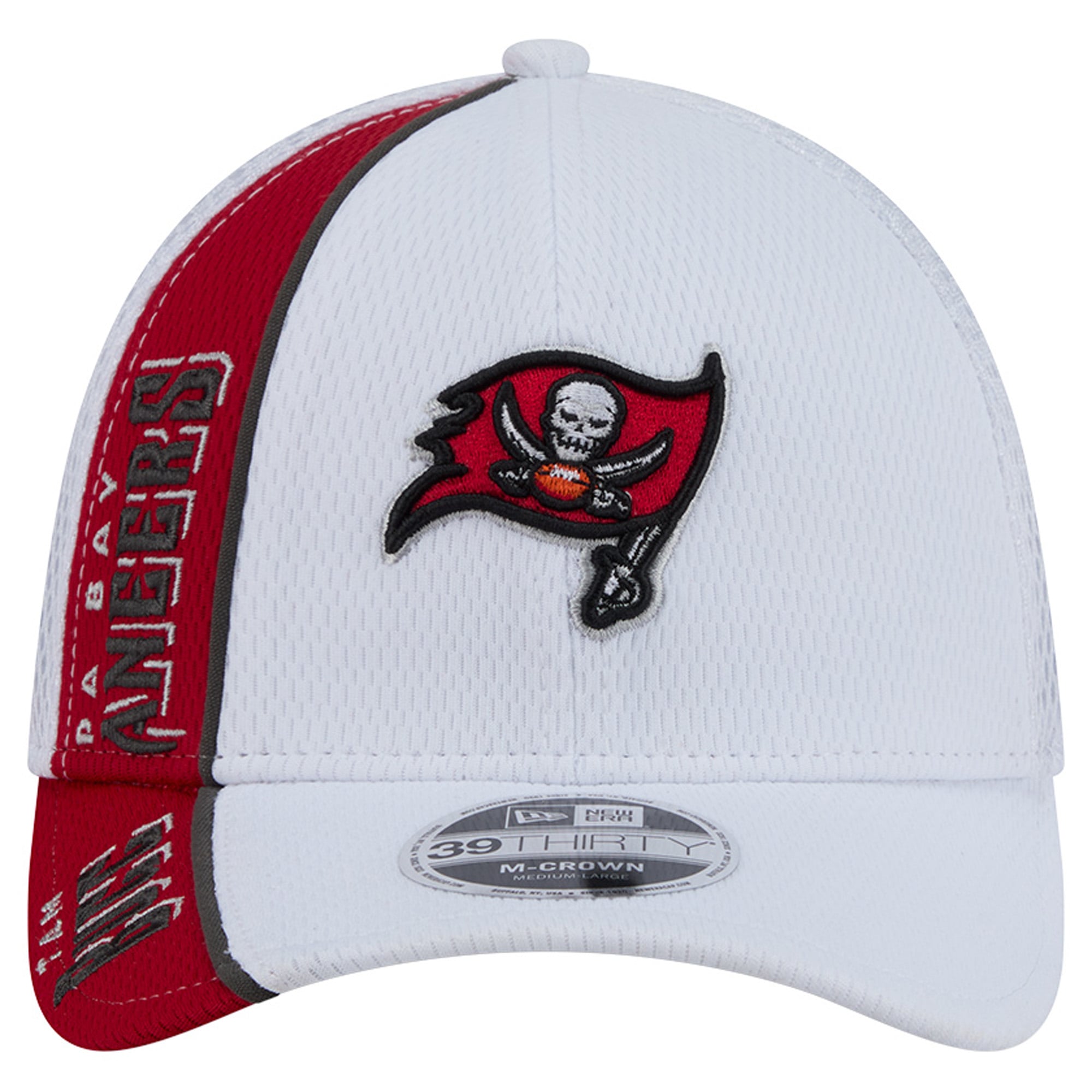 Casquette New Era blanche et rouge Tampa Bay Buccaneers Dash 39THIRTY M-Crown Flex pour homme