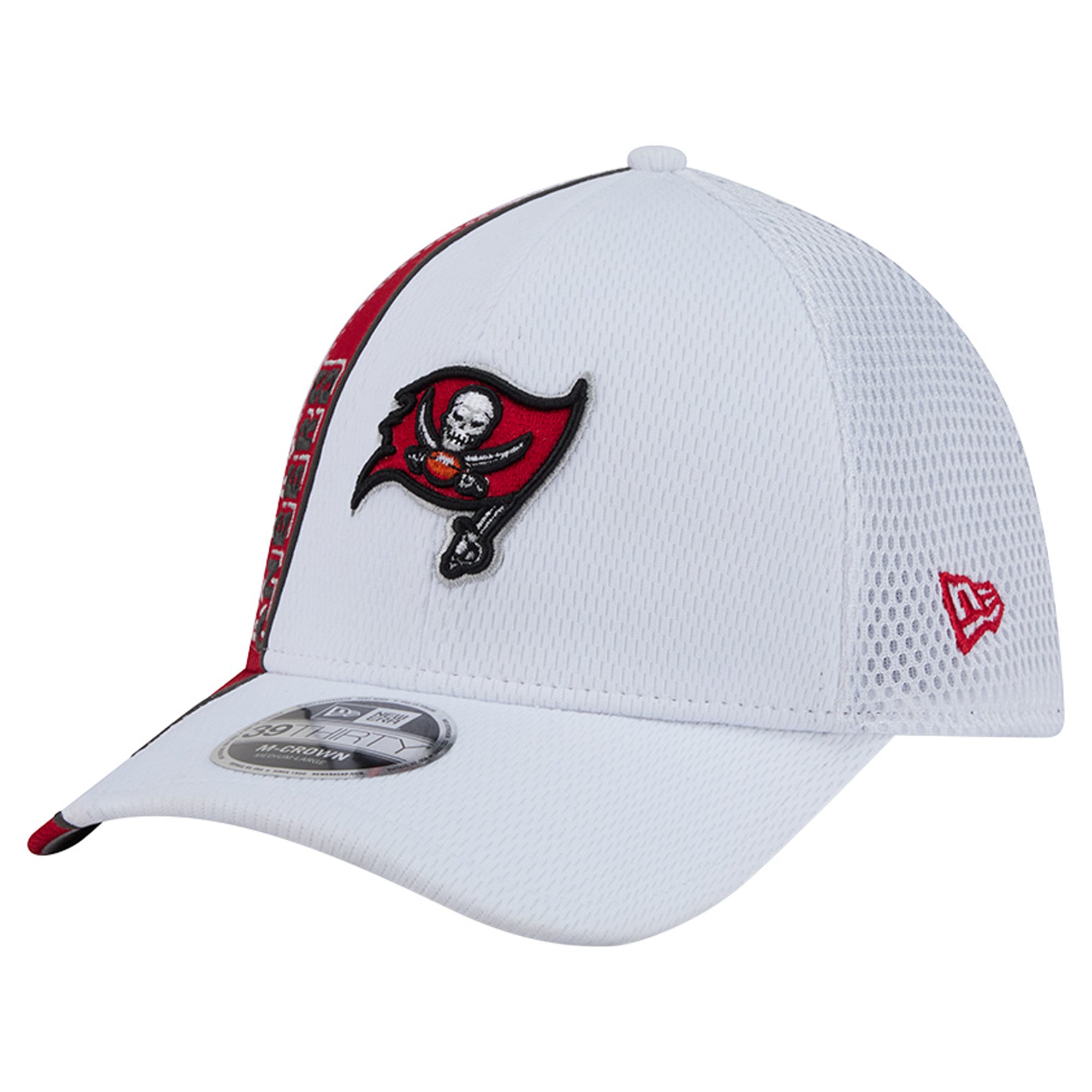 Casquette New Era blanche et rouge Tampa Bay Buccaneers Dash 39THIRTY M-Crown Flex pour homme