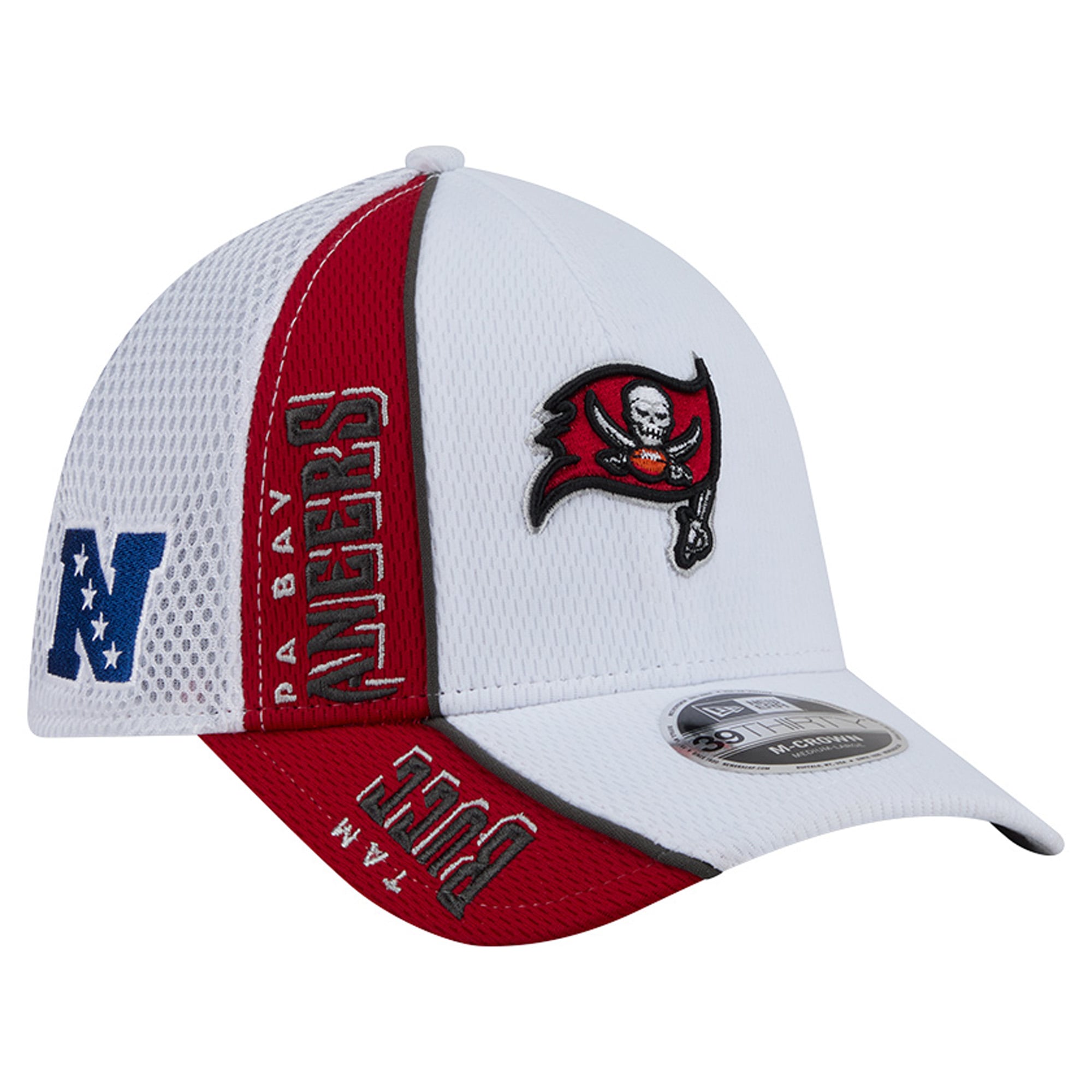 Men's New Era White/Red Tampa Bay Buccaneers Dash 39THIRTY M-Crown Flex Hat