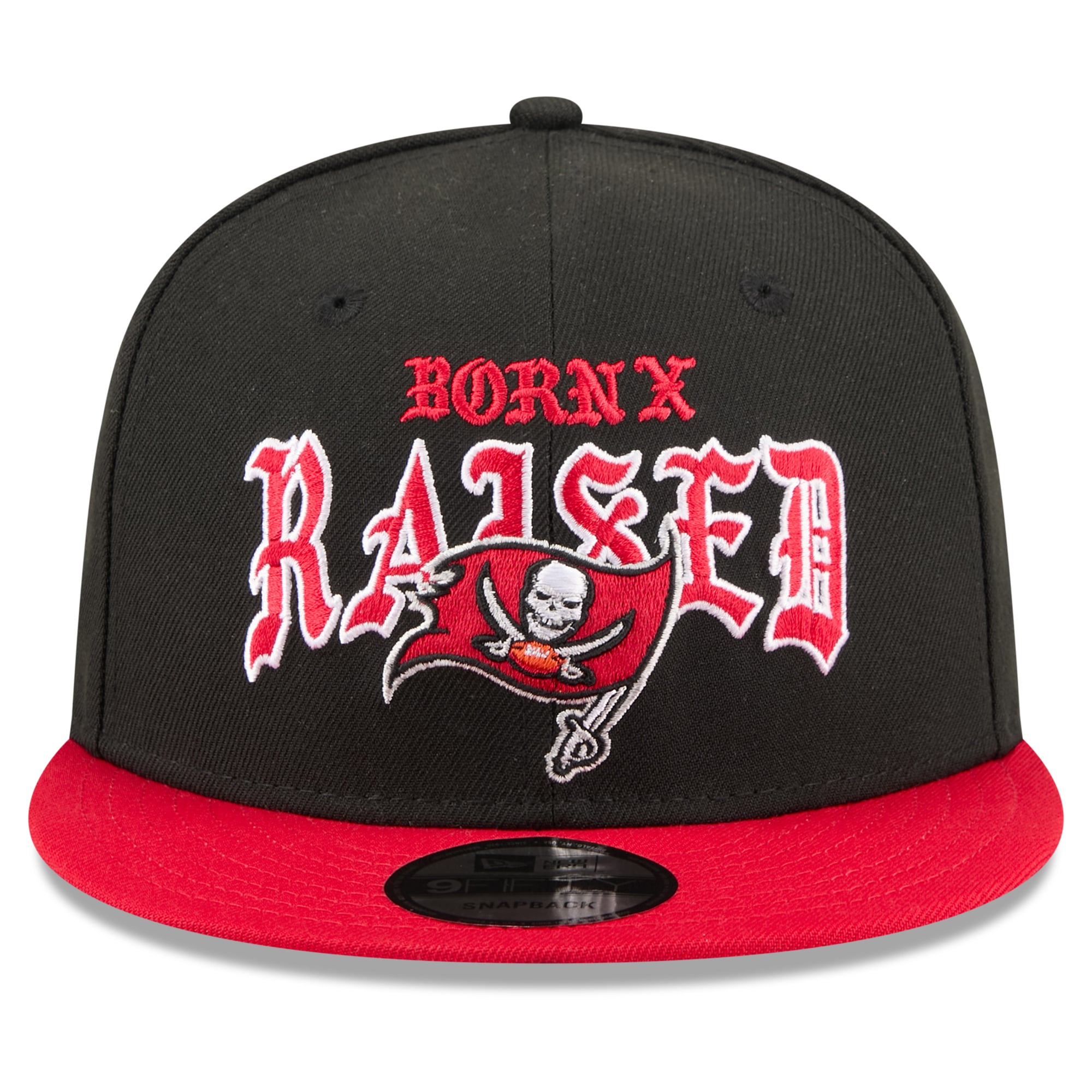 Casquette snapback New Era x Born x Raised Tampa Bay Buccaneers 9FIFTY pour homme, noire et rouge
