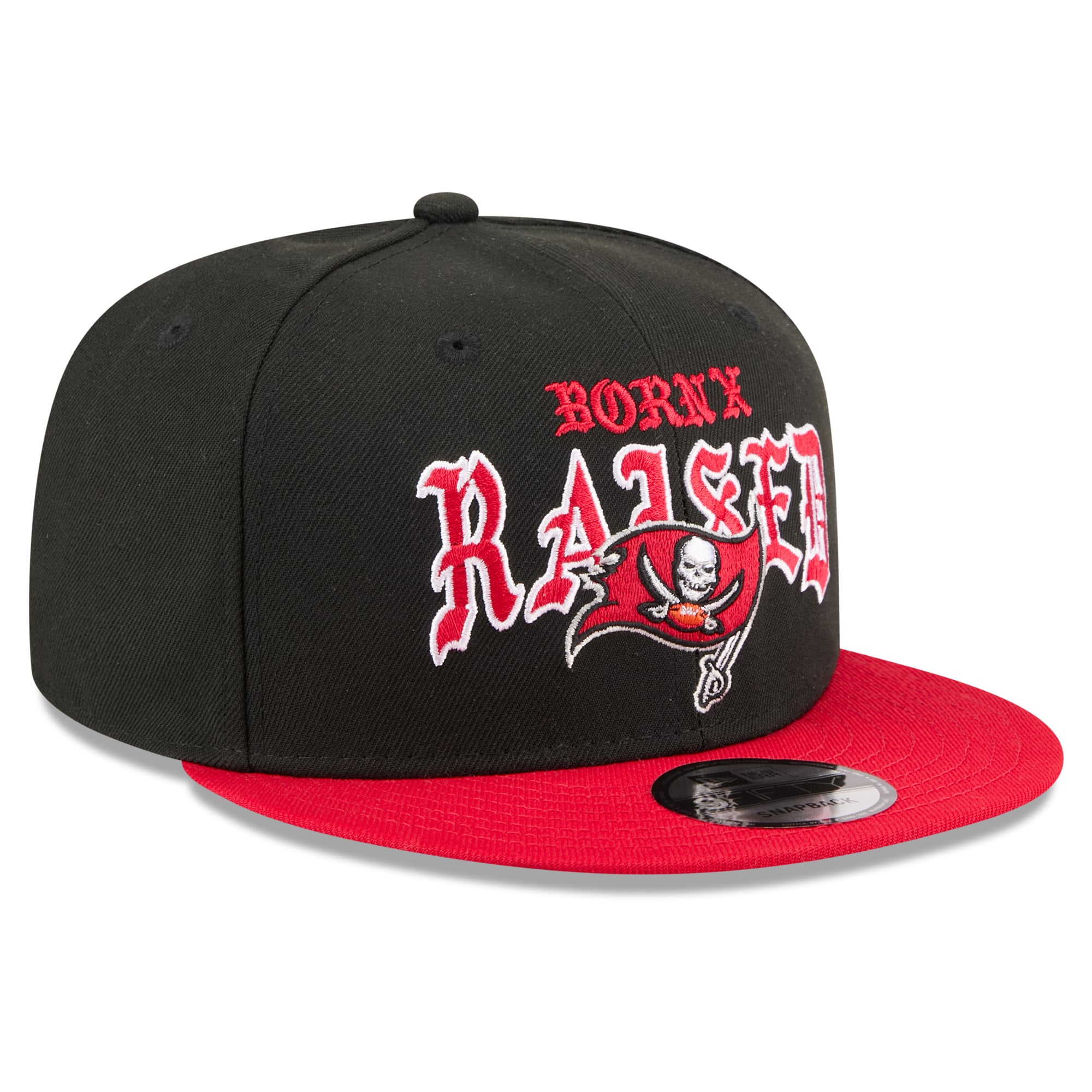 Casquette snapback New Era x Born x Raised Tampa Bay Buccaneers 9FIFTY pour homme, noire et rouge