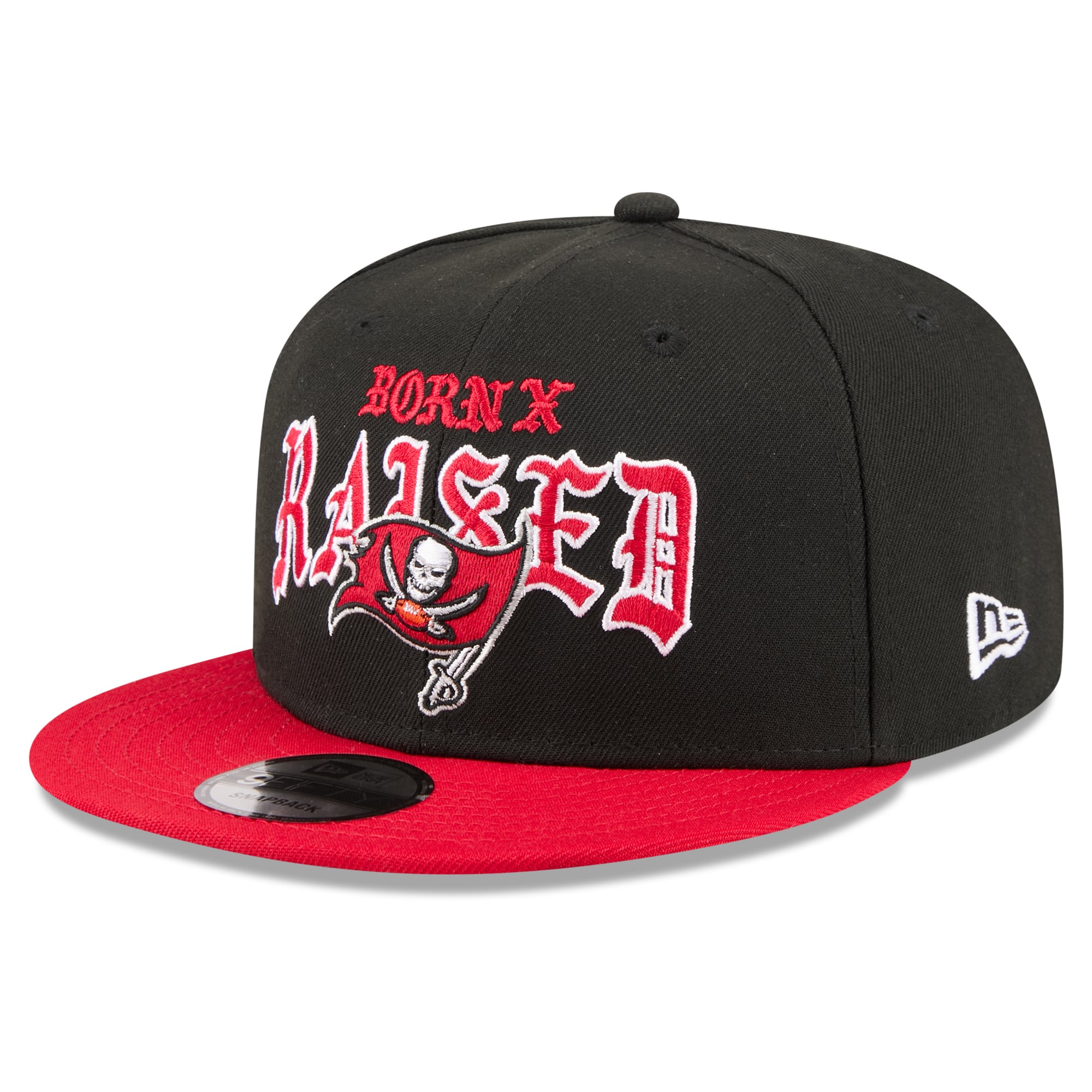 Casquette snapback New Era x Born x Raised Tampa Bay Buccaneers 9FIFTY pour homme, noire et rouge