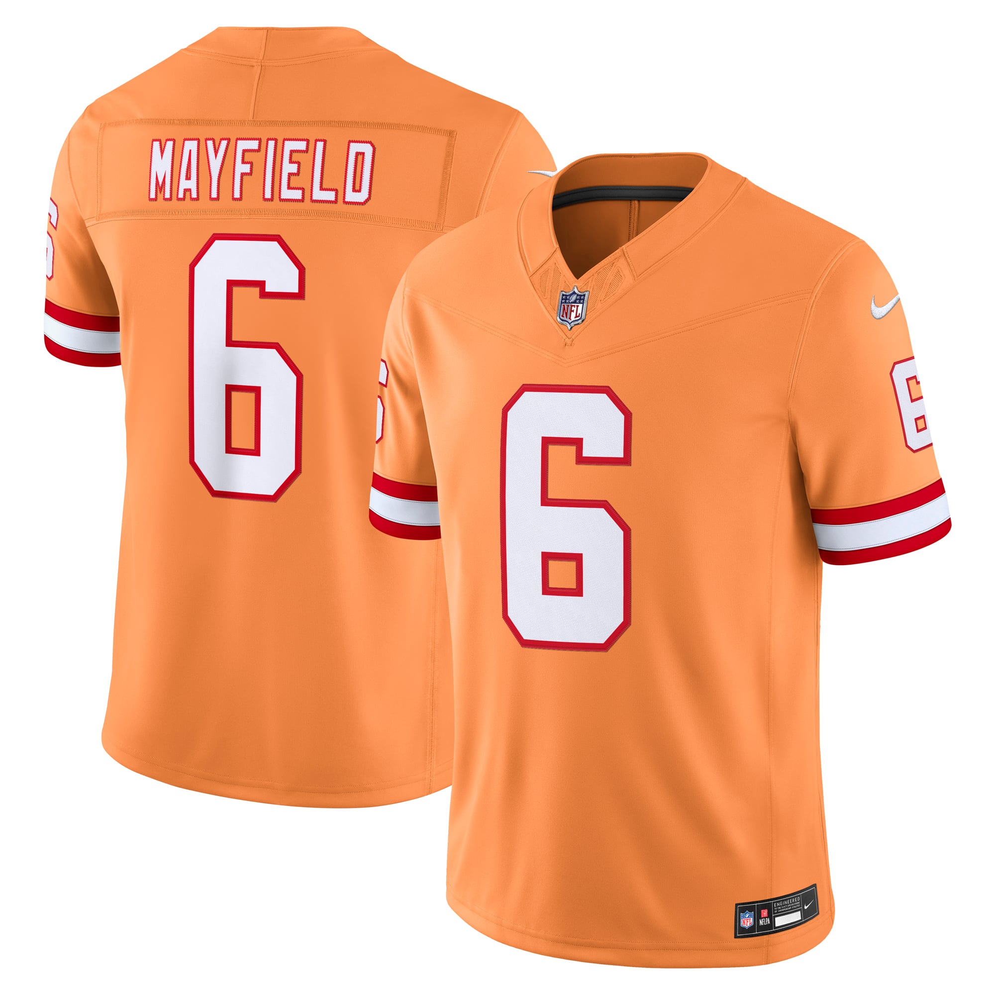 Men's Nike Baker Mayfield Creamsicle Tampa Bay Buccaneers Alternate Vapor F.U.S.E. Stitched Limited Jersey