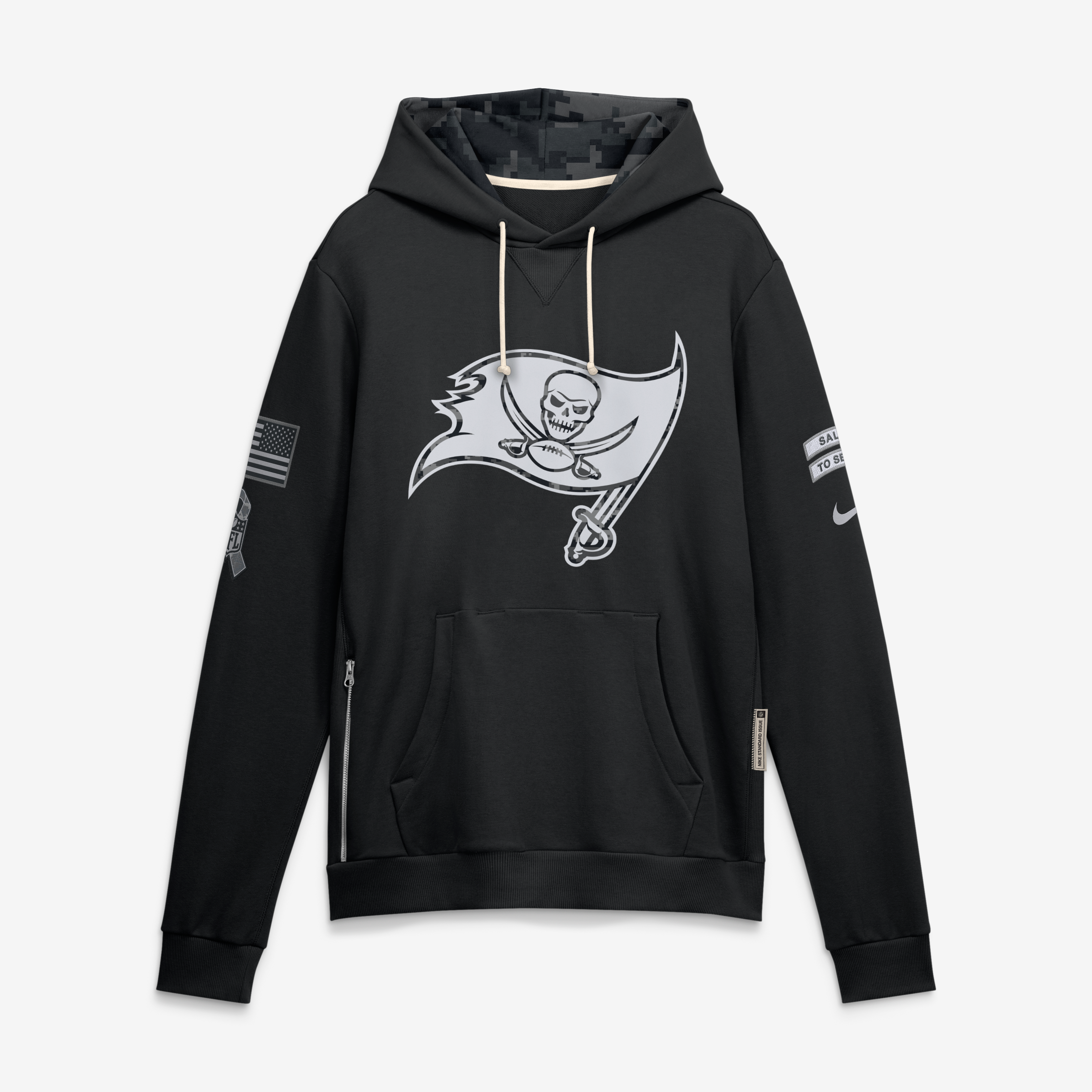 Sweat à capuche Nike noir Tampa Bay Buccaneers 2026 Salute to Service Sideline Dri-FIT pour homme