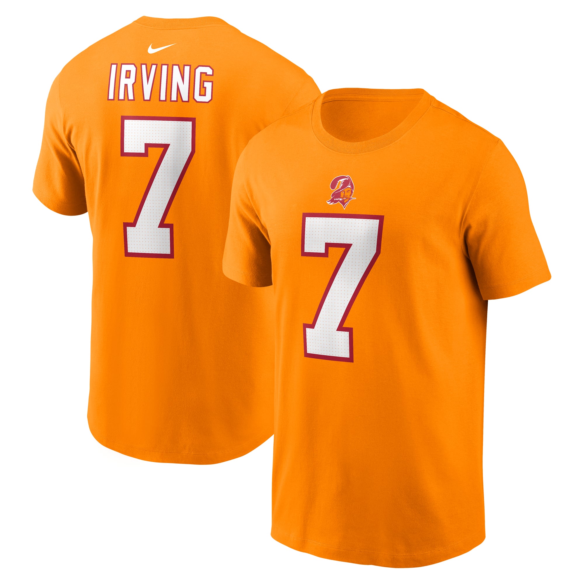 T-shirt Nike pour homme, Bucky Irving, blanc, Tampa Bay Buccaneers, nom et numéro