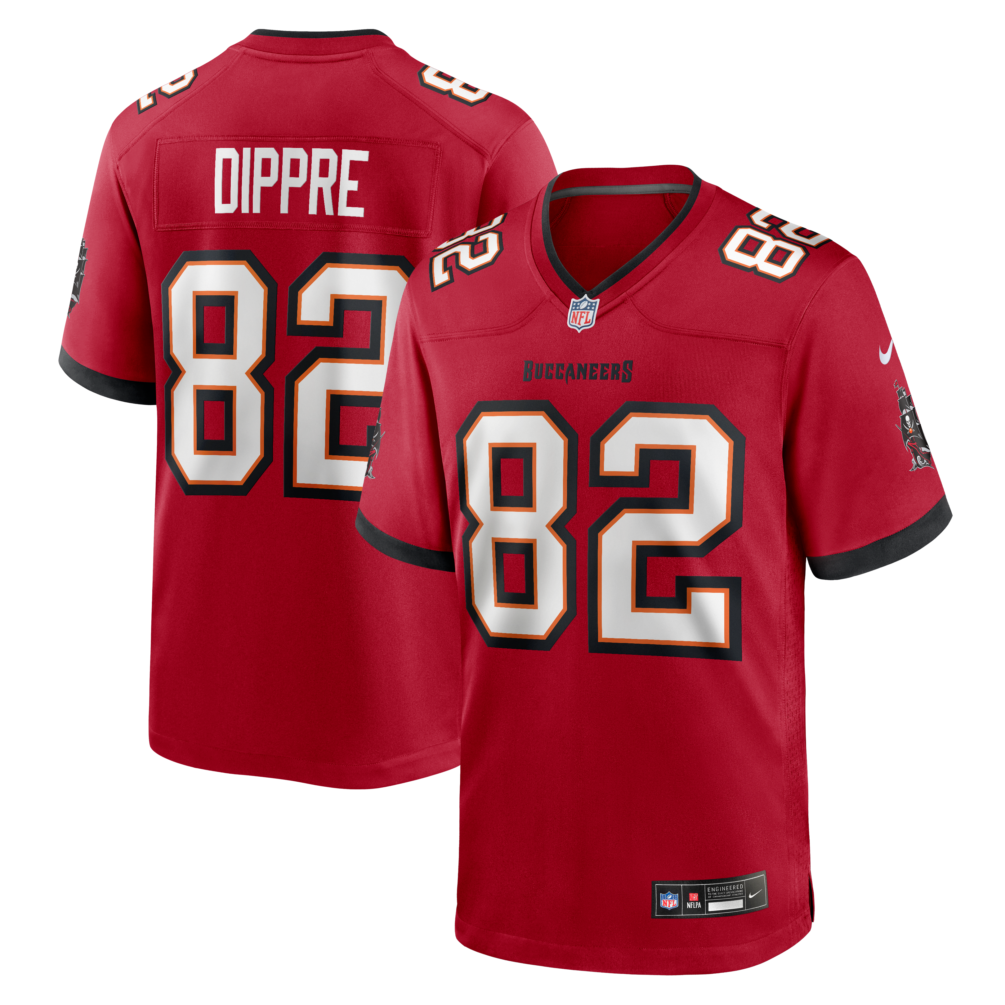 Maillot de match Nike CJ Dippre rouge des Buccaneers Tampa Bay pour homme
