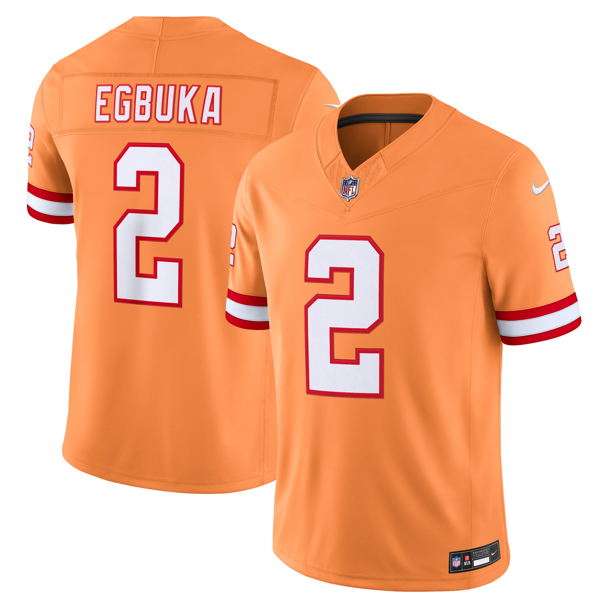 Men's Nike Emeka Egbuka Creamsicle Tampa Bay Buccaneers Alternate Vapor F.U.S.E. Stitched Limited Jersey