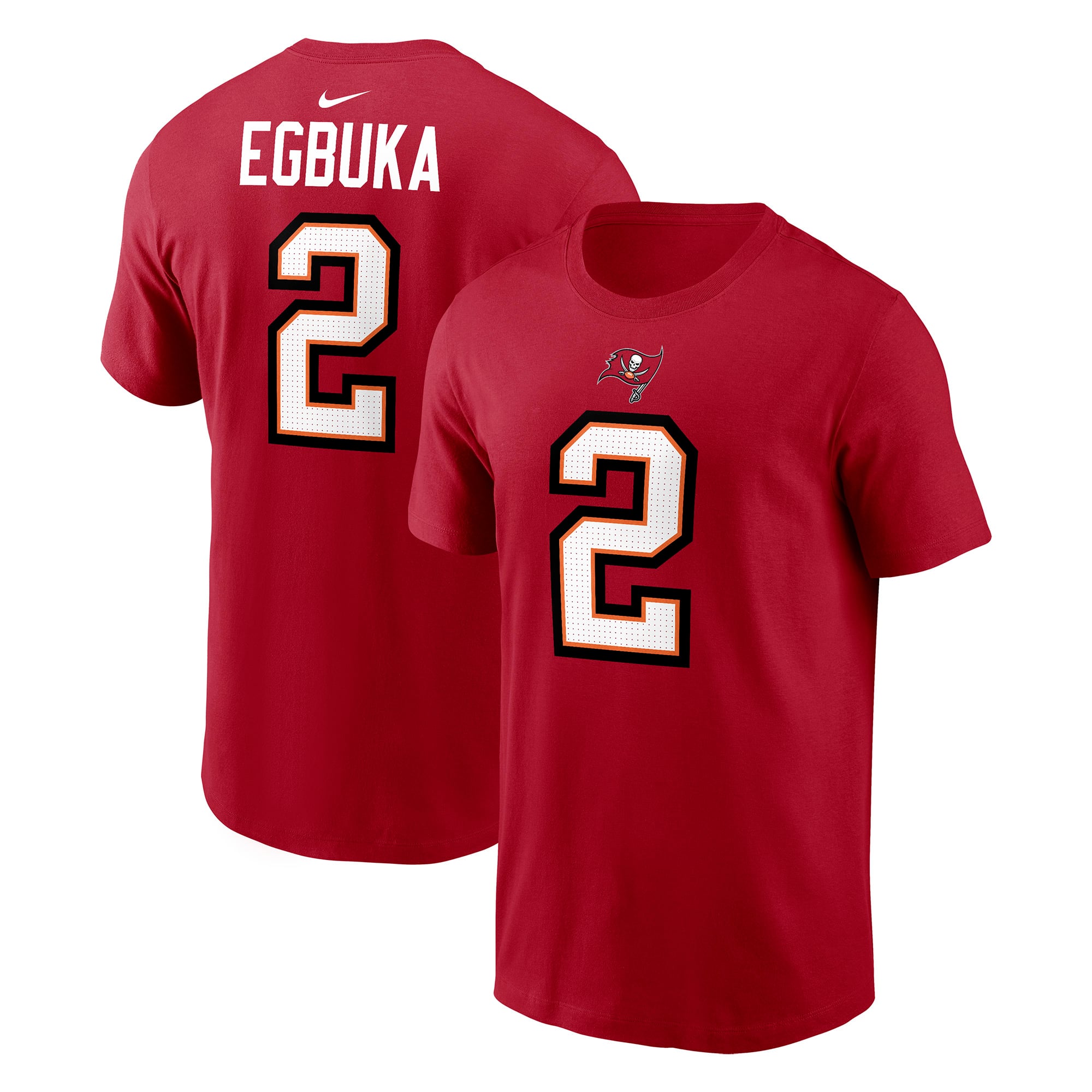 T-shirt avec nom et numéro Nike Emeka Egbuka pour hommes, rouge, Tampa Bay Buccaneers