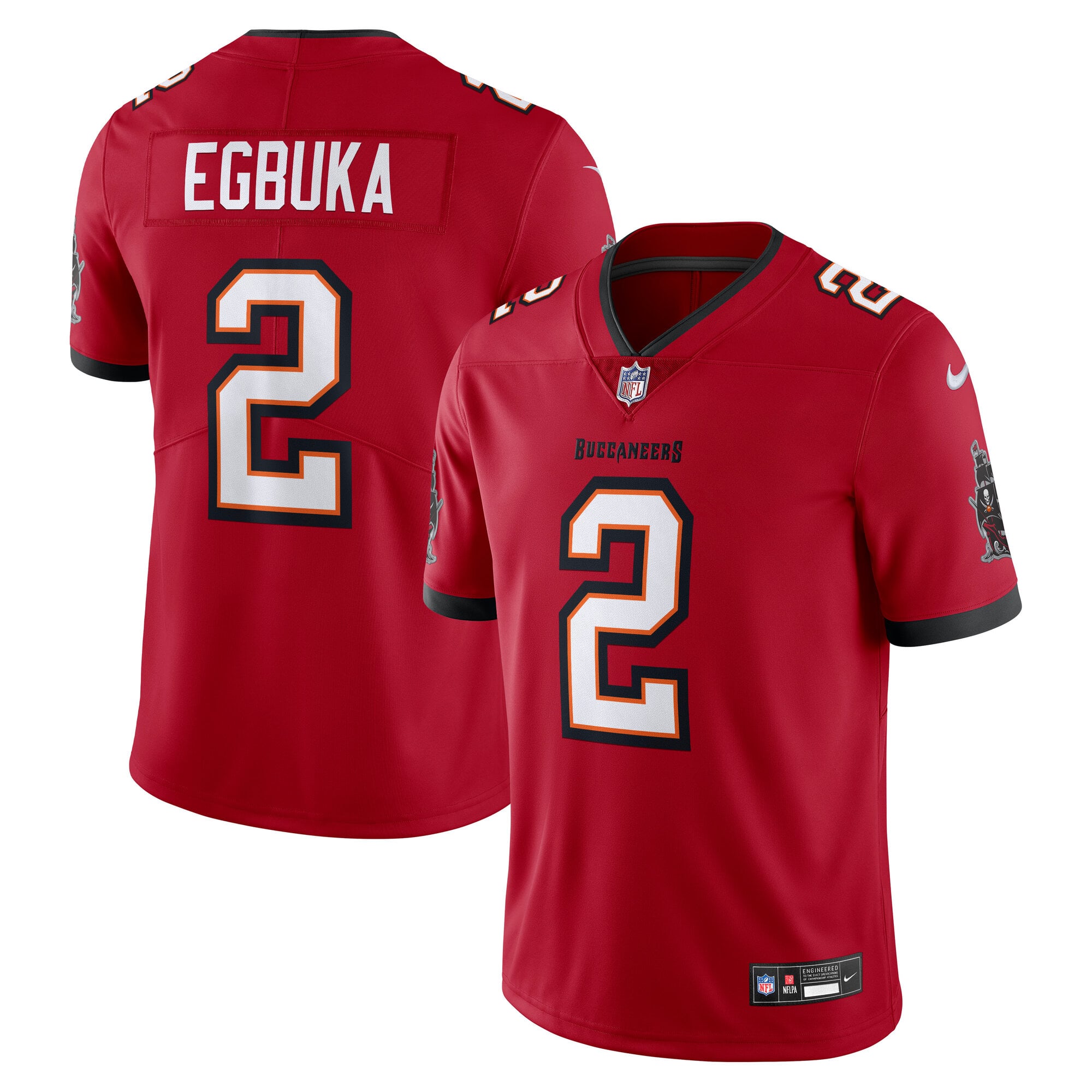 Men's Nike Emeka Egbuka Red Tampa Bay Buccaneers Vapor Untouchable Stitched Limited Jersey