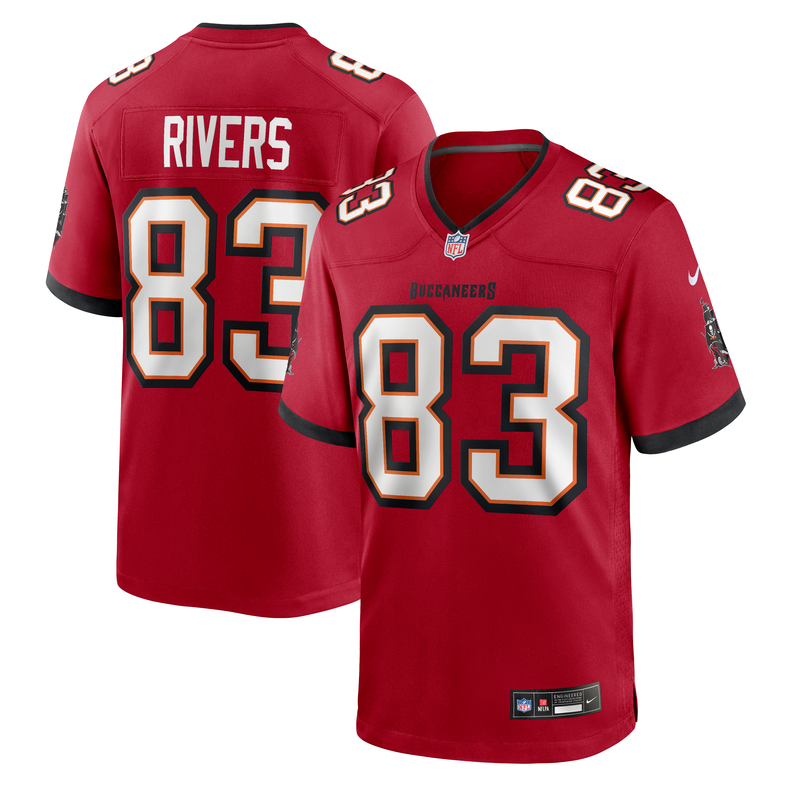 Maillot de match Nike Eric Rivers rouge des Buccaneers Tampa Bay pour homme