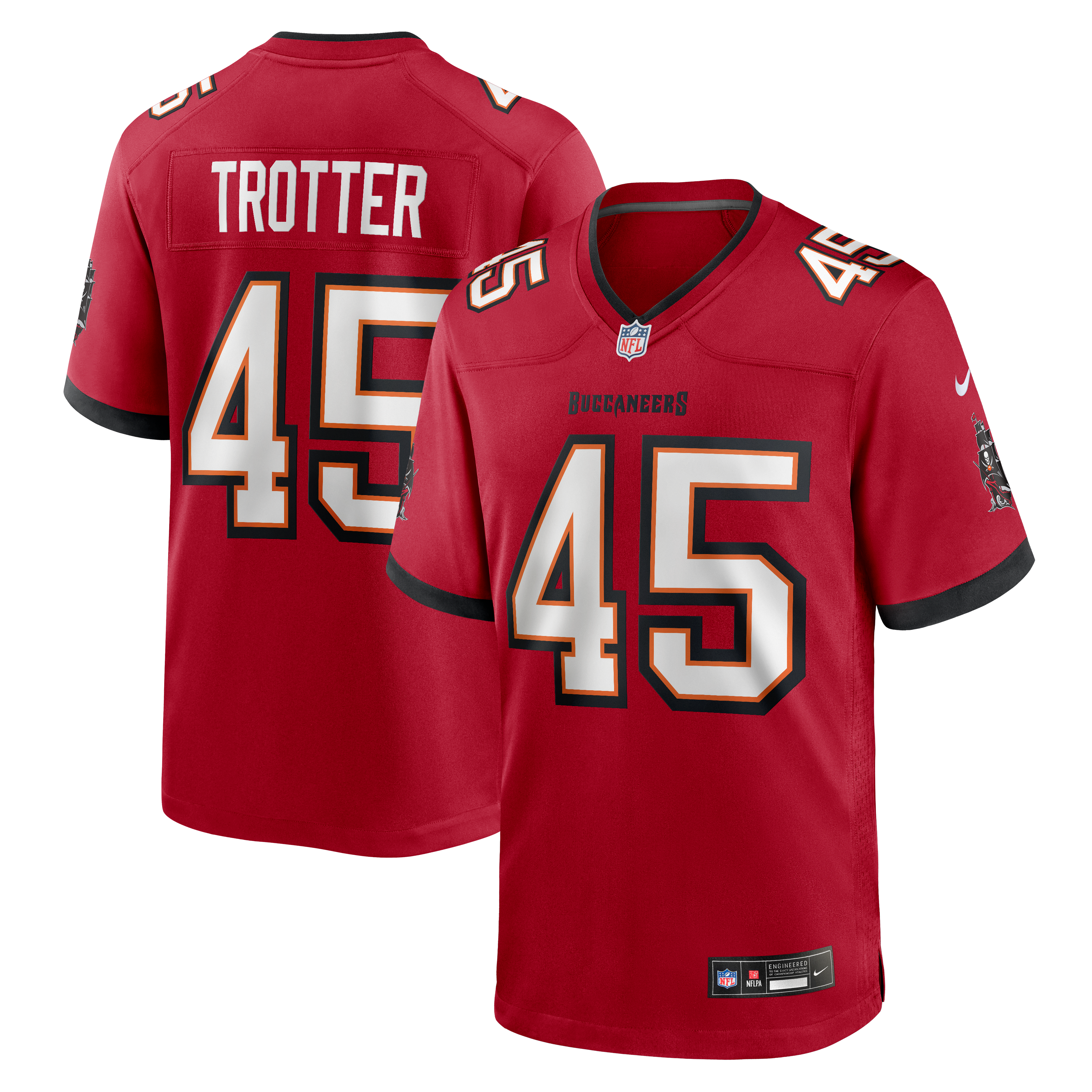 Maillot de match Nike Josiah Trotter rouge des Buccaneers Tampa Bay pour homme