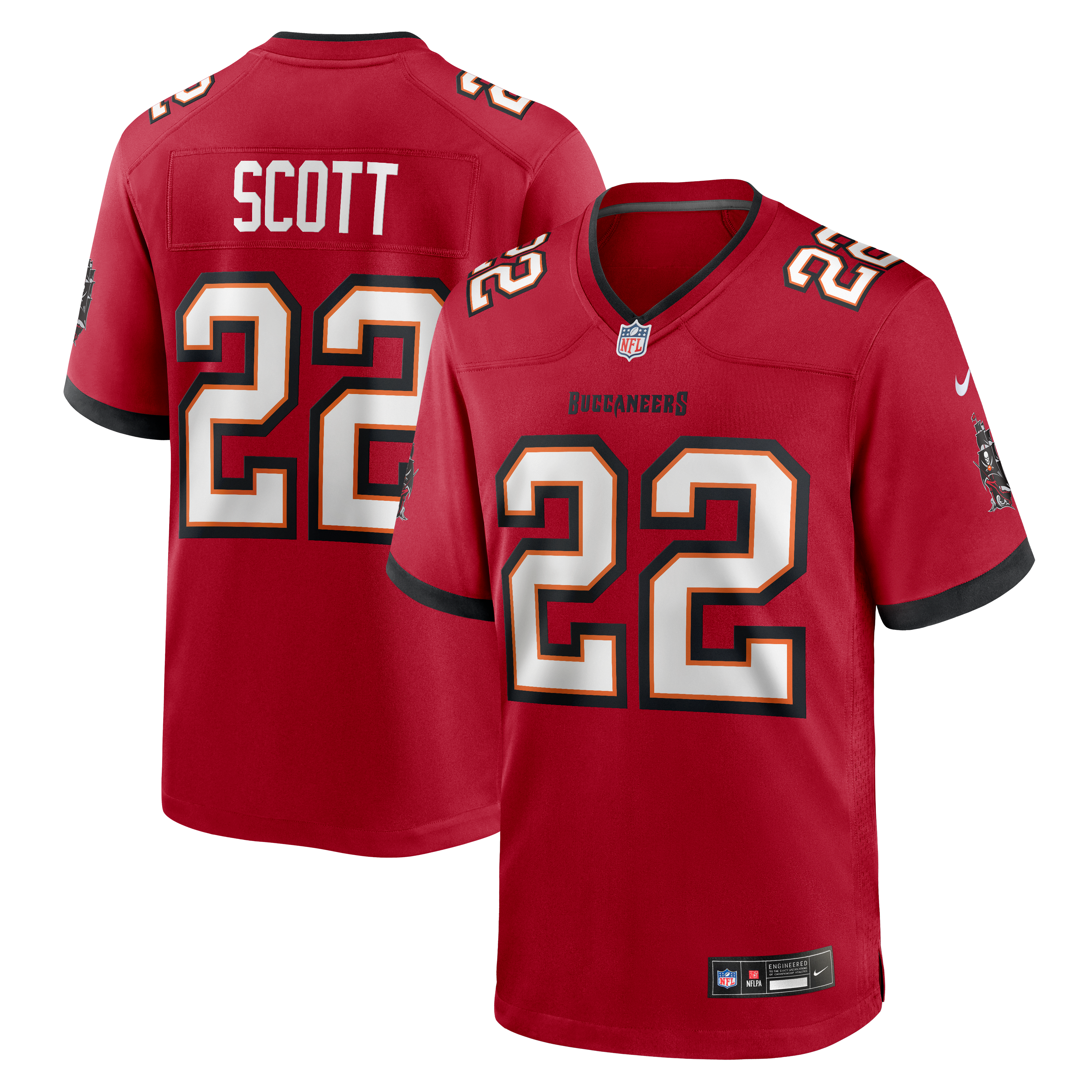 Men's Nike Keionte Scott Red Tampa Bay Buccaneers Team Game Jersey