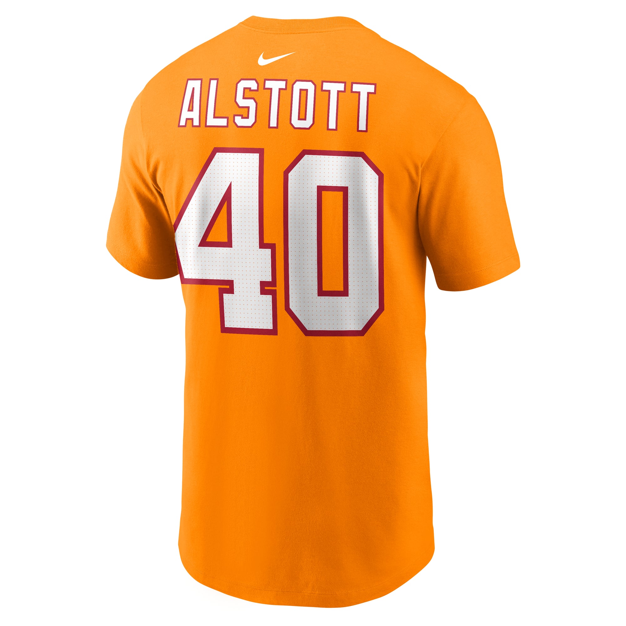 T-shirt Nike pour homme Mike Alstott Creamsicle Tampa Bay Buccaneers, nom et numéro retirés