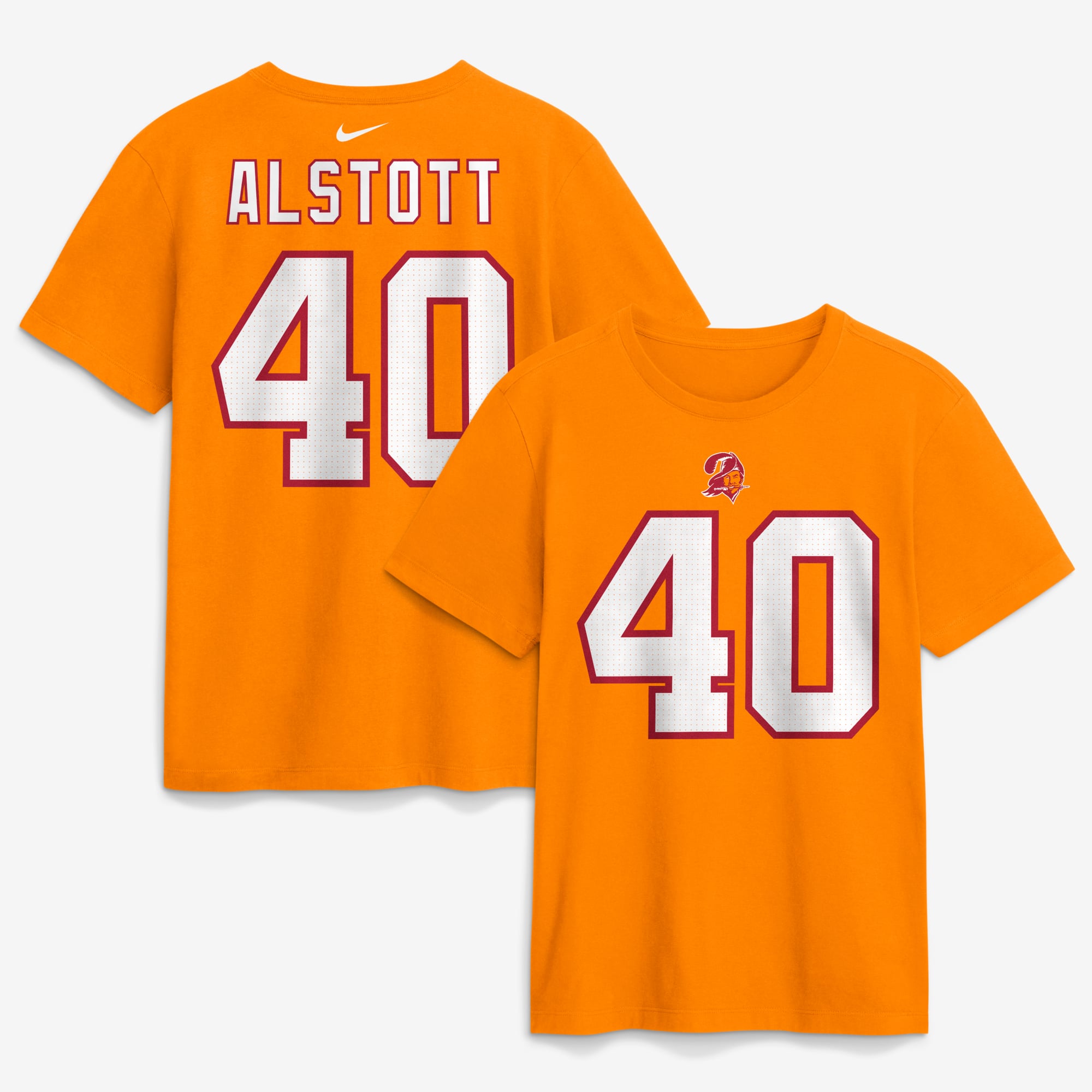 T-shirt Nike pour homme Mike Alstott Creamsicle Tampa Bay Buccaneers, nom et numéro retirés