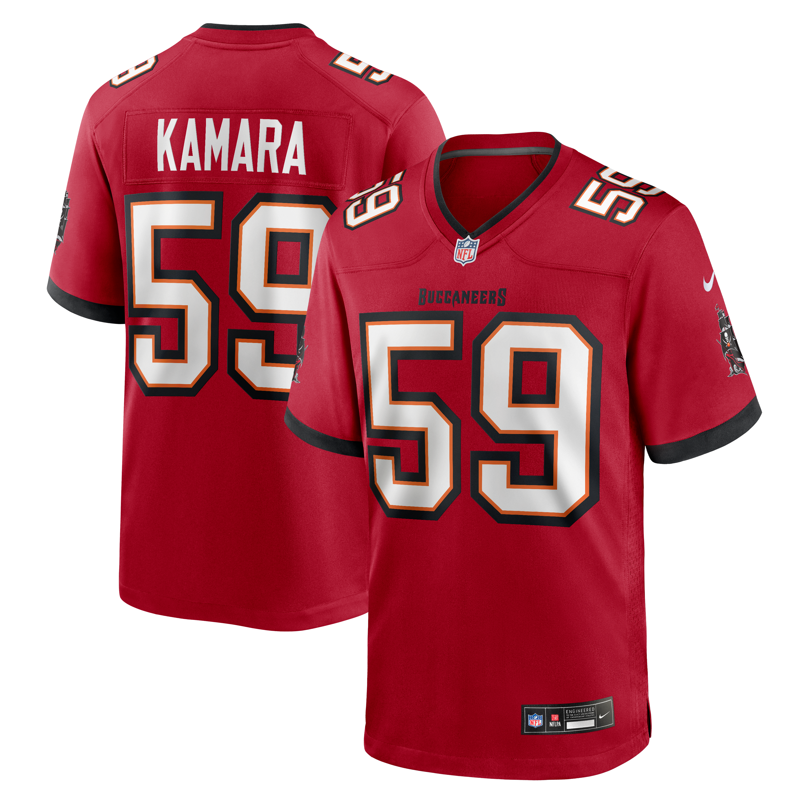 Men's Nike Mohamed Kamara Red Tampa Bay Buccaneers Team Game Jersey