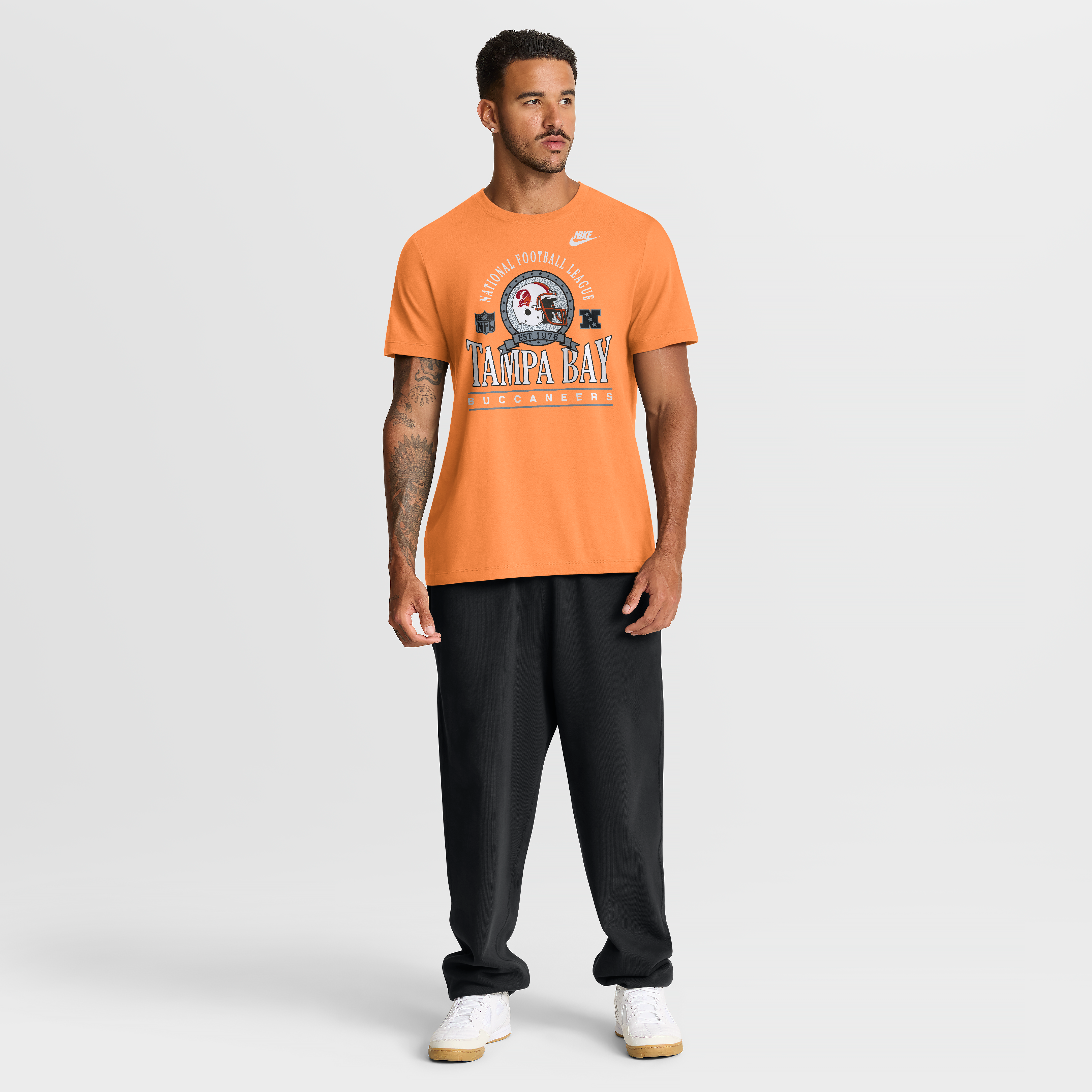 Men's Nike Orange Tampa Bay Buccaneers Rewind Team Spirit Essential Cotton T-Shirt
