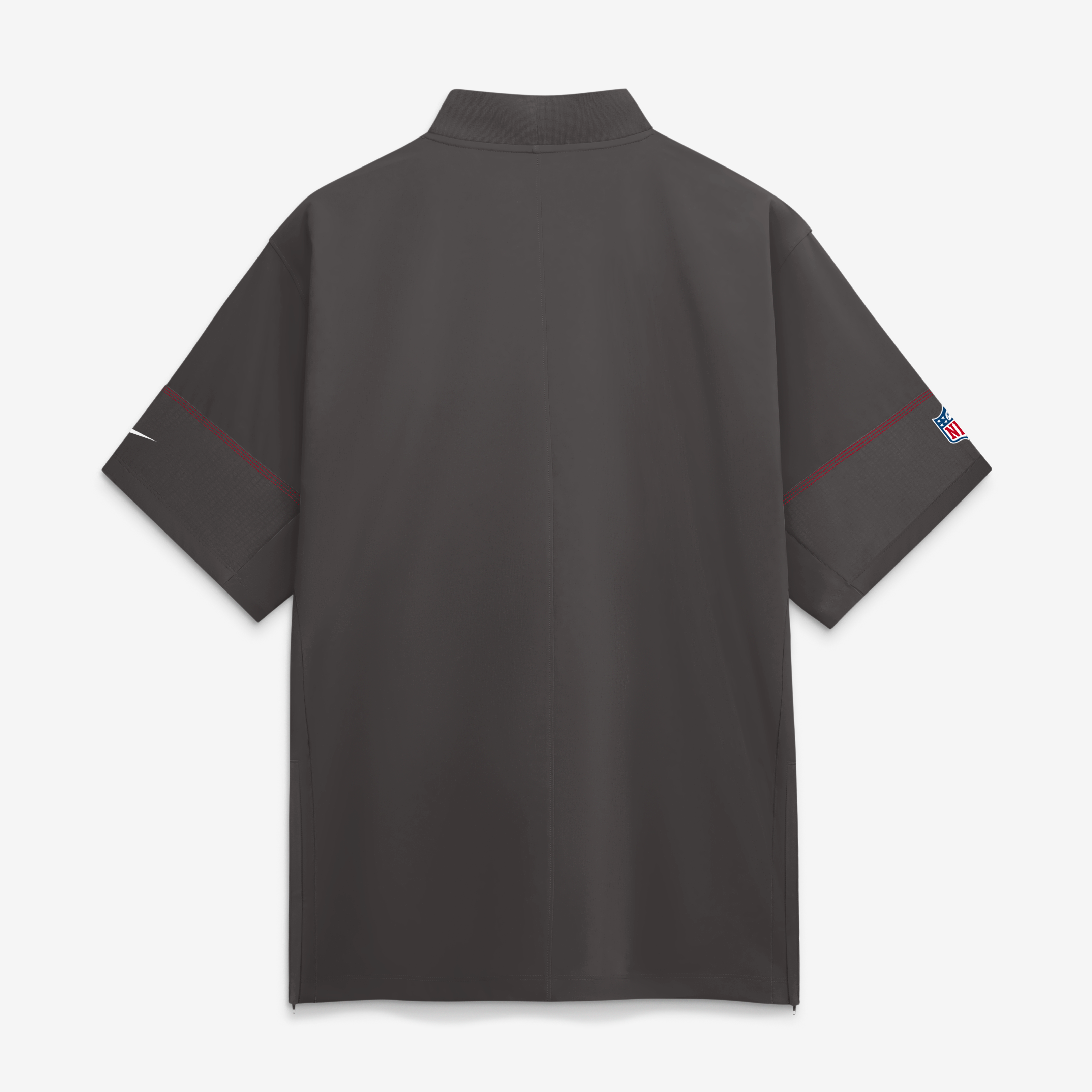 Men's Nike Pewter Tampa Bay Buccaneers Sideline Short Sleeve Quarter-Zip Coaches Jacket