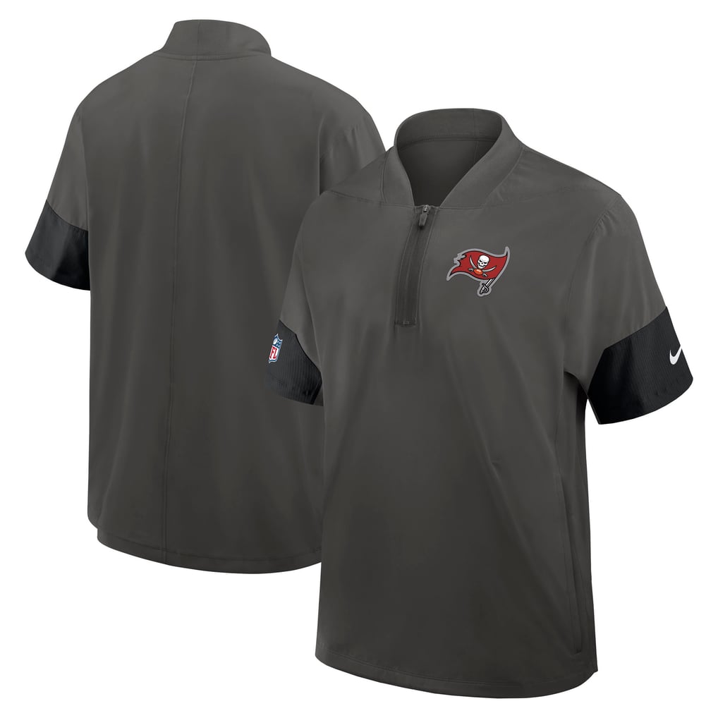 Men's Nike Pewter Tampa Bay Buccaneers Sideline Short Sleeve Quarter ...