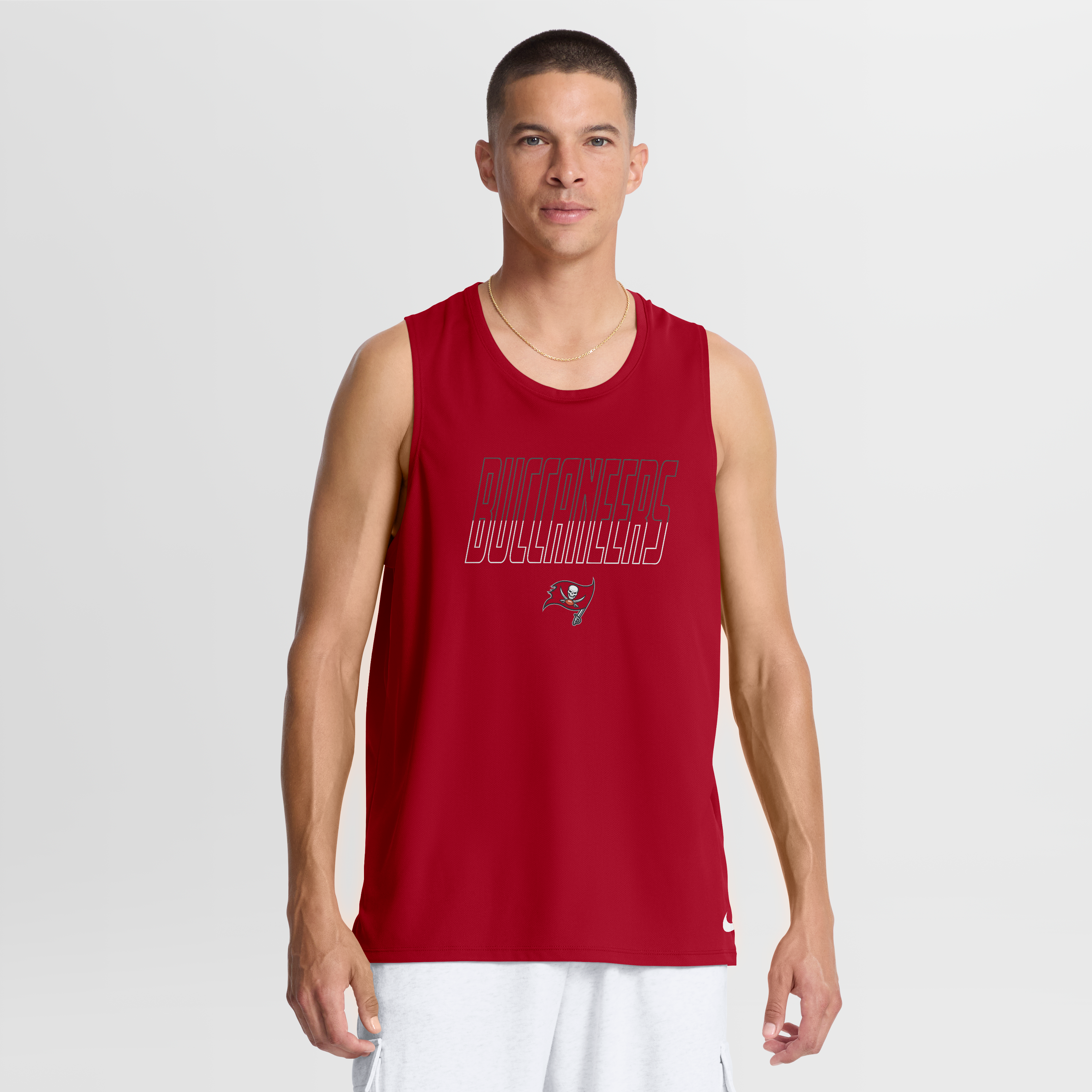 Débardeur Nike Dri-FIT Kickoff Miler rouge pour homme des Buccaneers de Tampa Bay