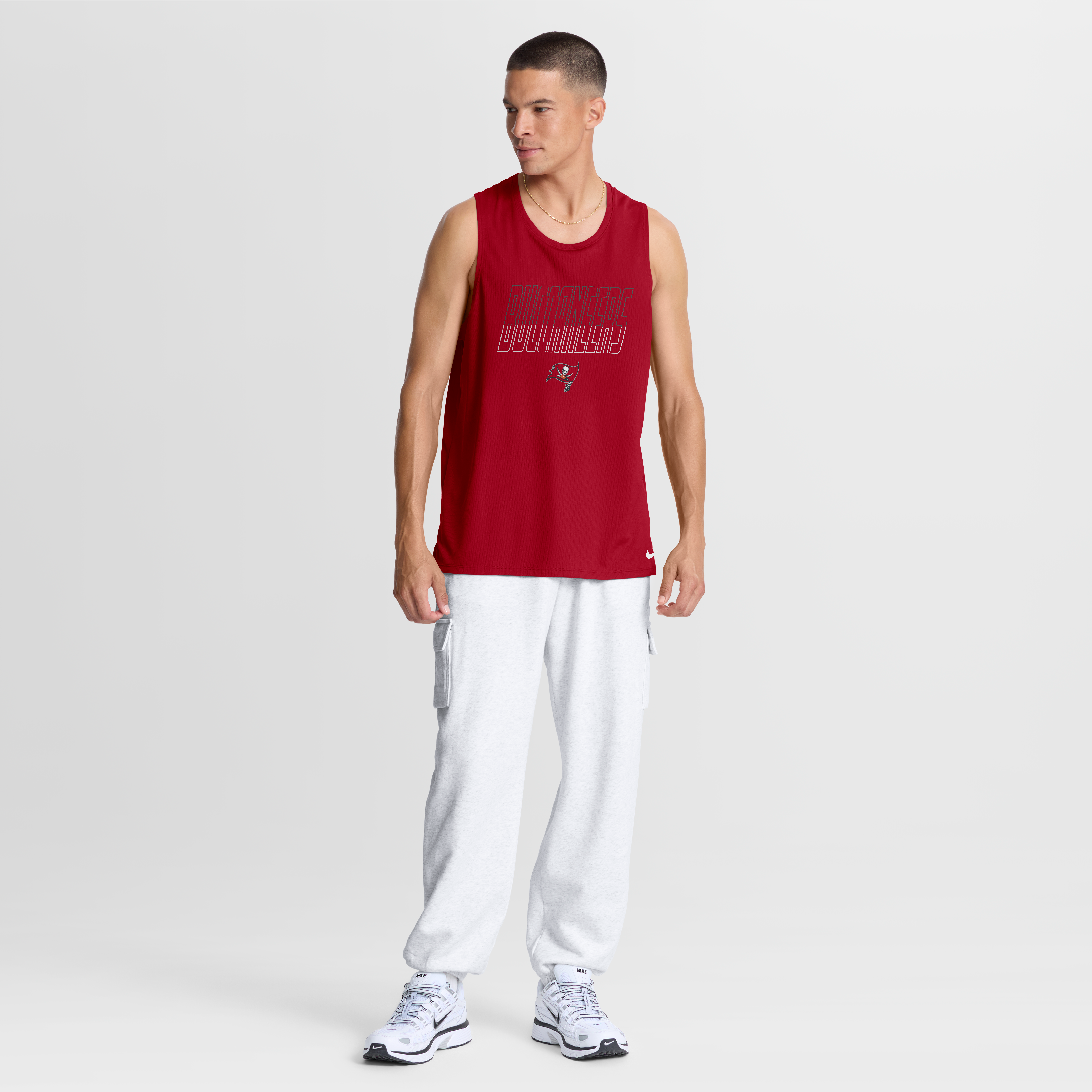 Débardeur Nike Dri-FIT Kickoff Miler rouge pour homme des Buccaneers de Tampa Bay