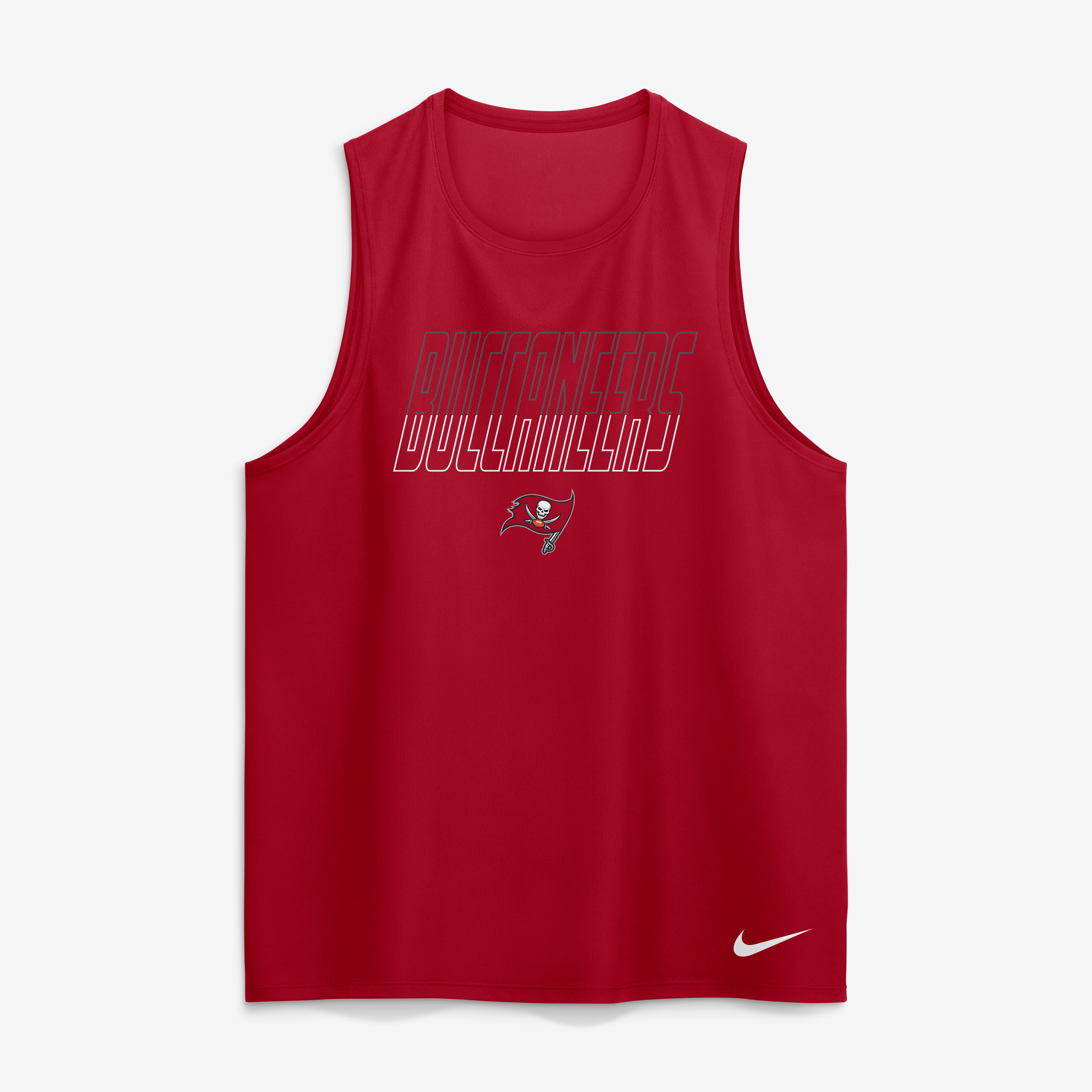 Débardeur Nike Dri-FIT Kickoff Miler rouge pour homme des Buccaneers de Tampa Bay