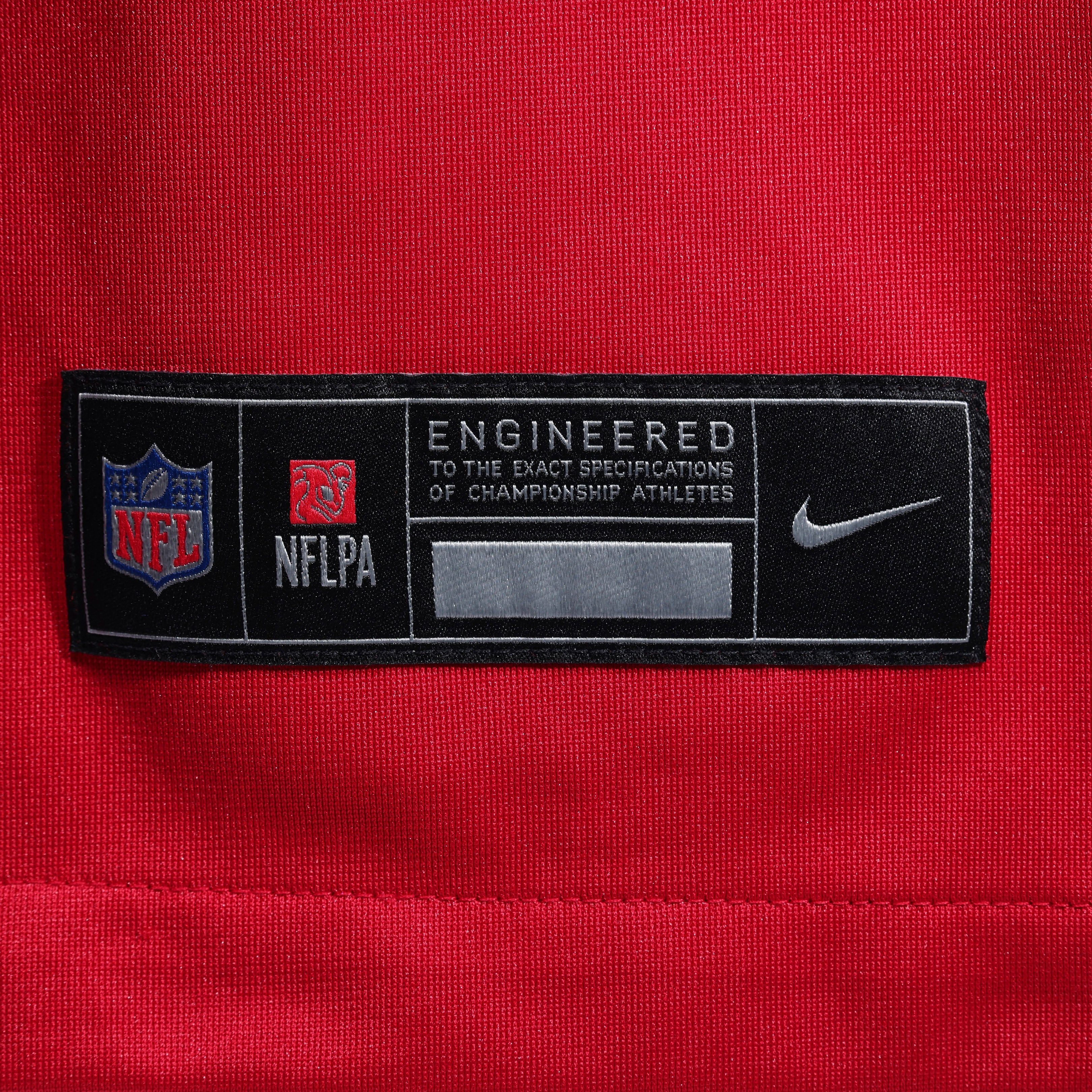 Maillot de match Nike rouge des Buccaneers Tampa Bay, porté par Rueben Bain Jr.