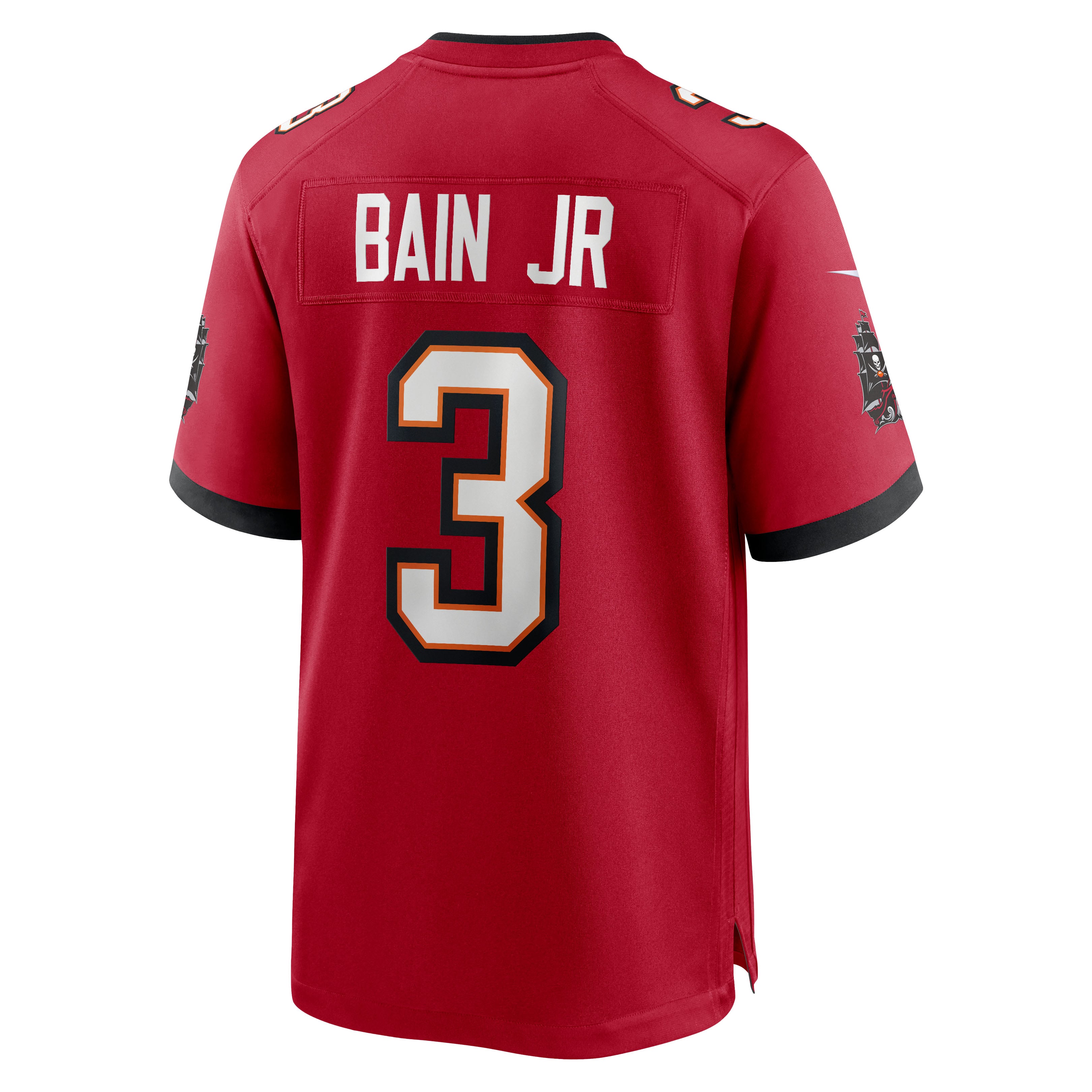 Maillot de match Nike rouge des Buccaneers Tampa Bay, porté par Rueben Bain Jr.