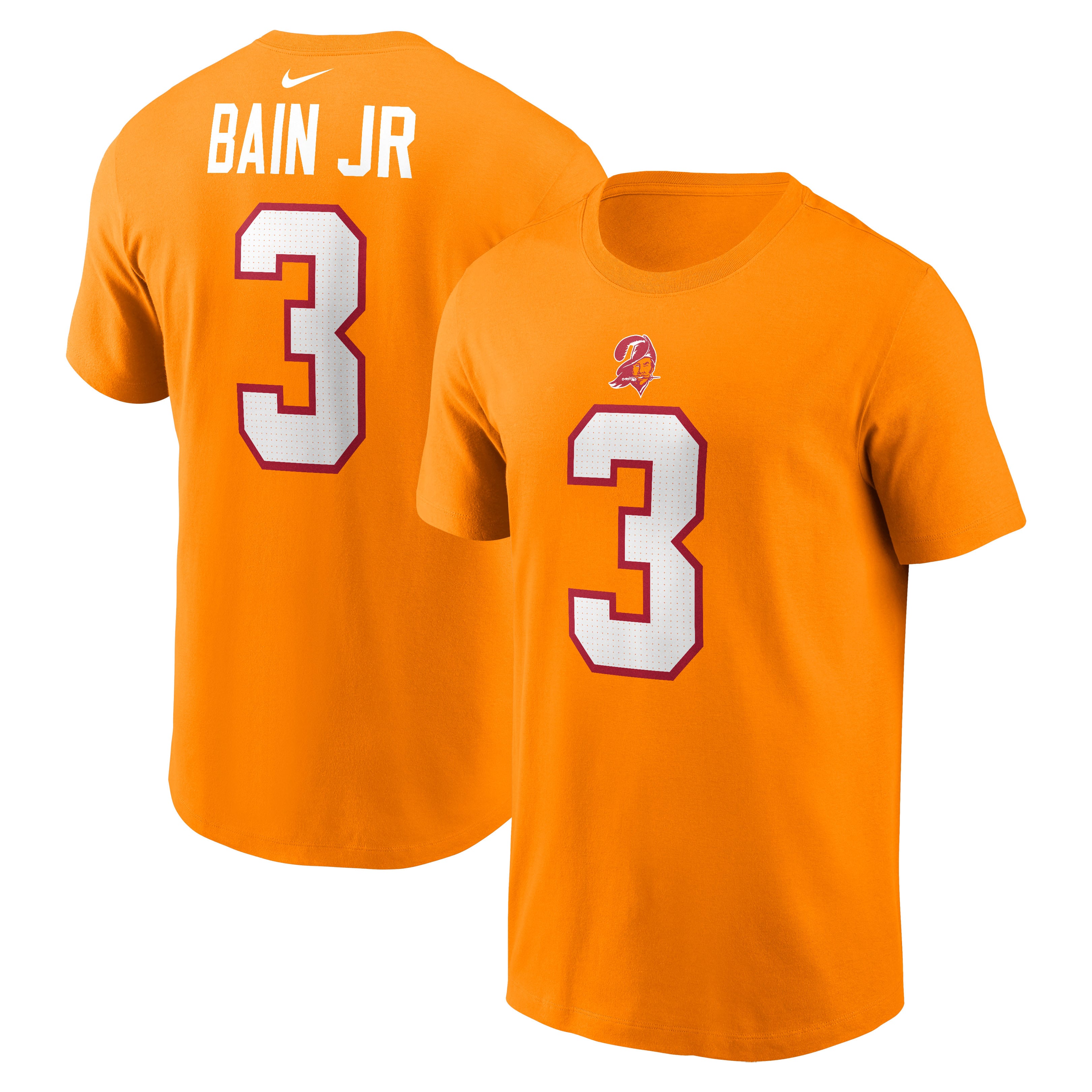 T-shirt Nike pour homme Rueben Bain Jr. rouge des Buccaneers de Tampa Bay, avec nom et numéro
