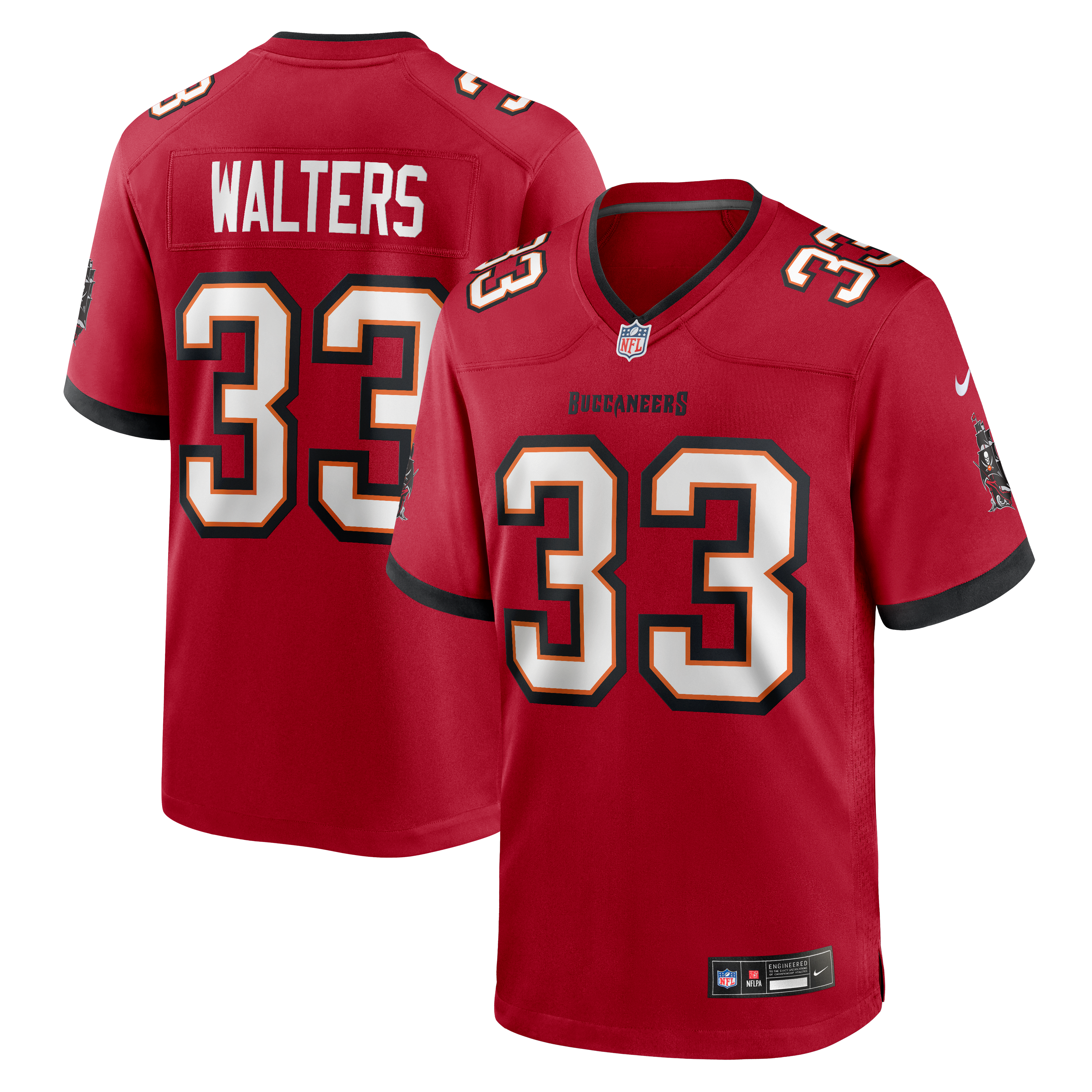 Men's Nike Silas Walters Red Tampa Bay Buccaneers Team Game Jersey