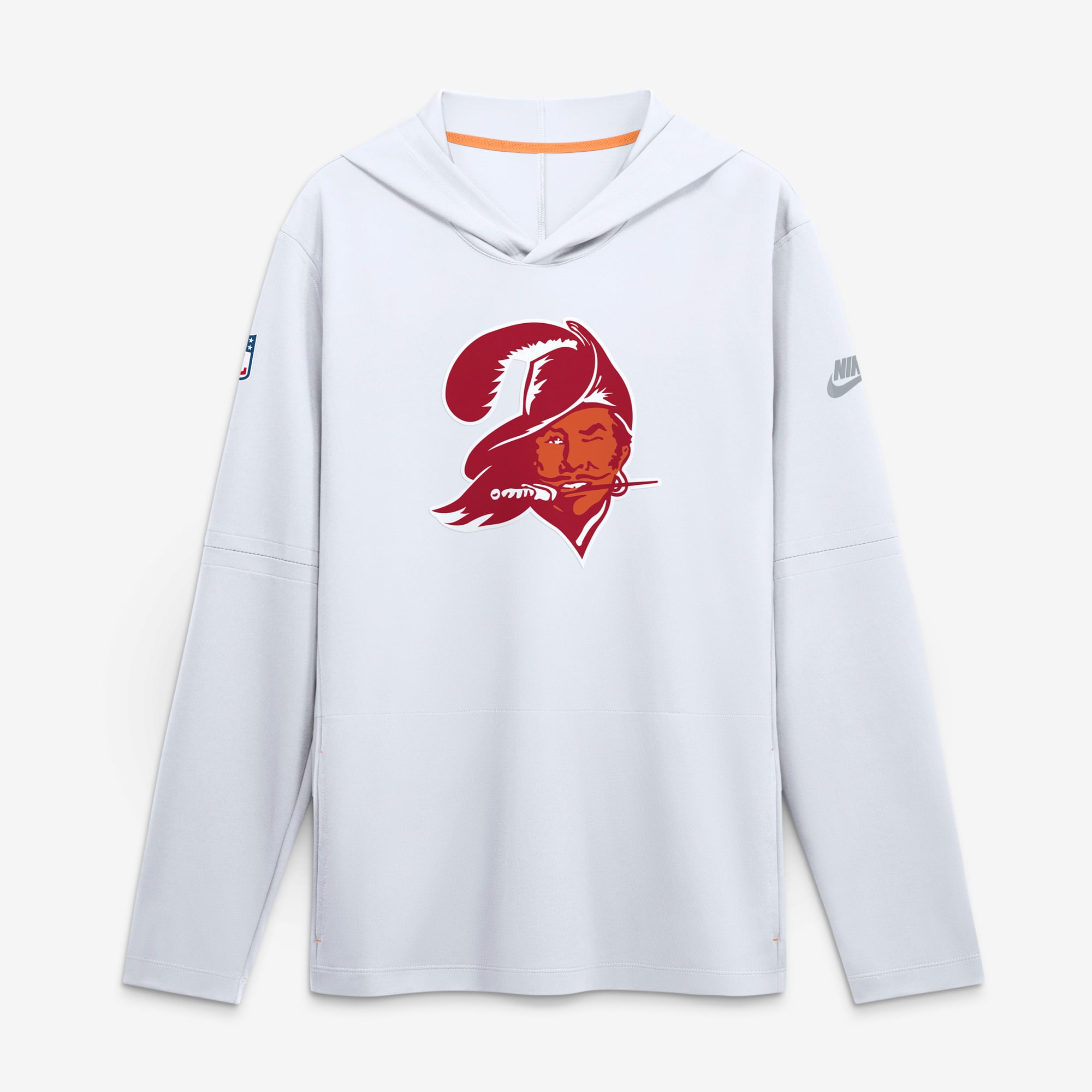 Men's Nike White Tampa Bay Buccaneers Sideline Alternate Lightweight Long Sleeve Hooded Dri-FIT T-Shirt