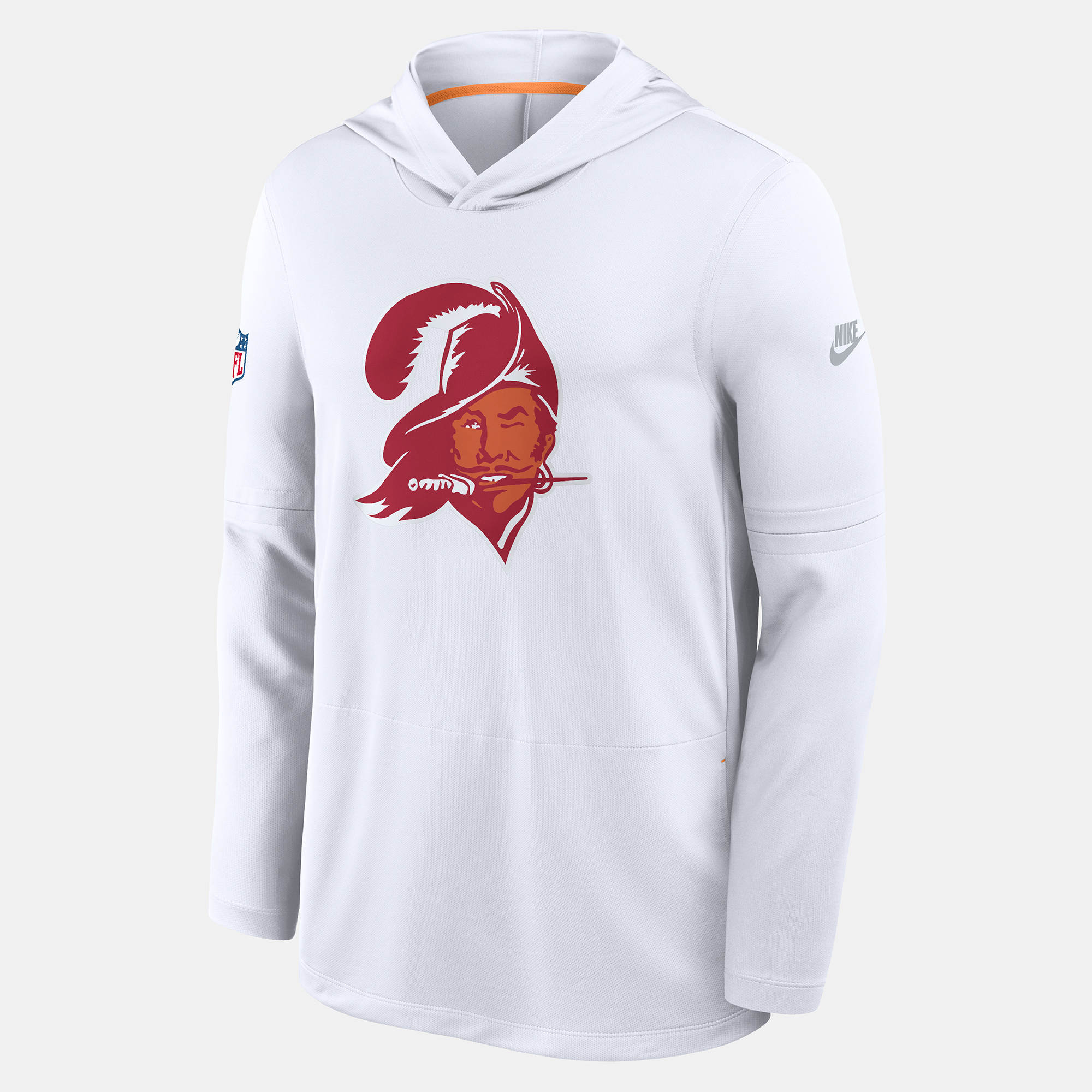 Men's Nike White Tampa Bay Buccaneers Sideline Alternate Lightweight Long Sleeve Hooded Dri-FIT T-Shirt