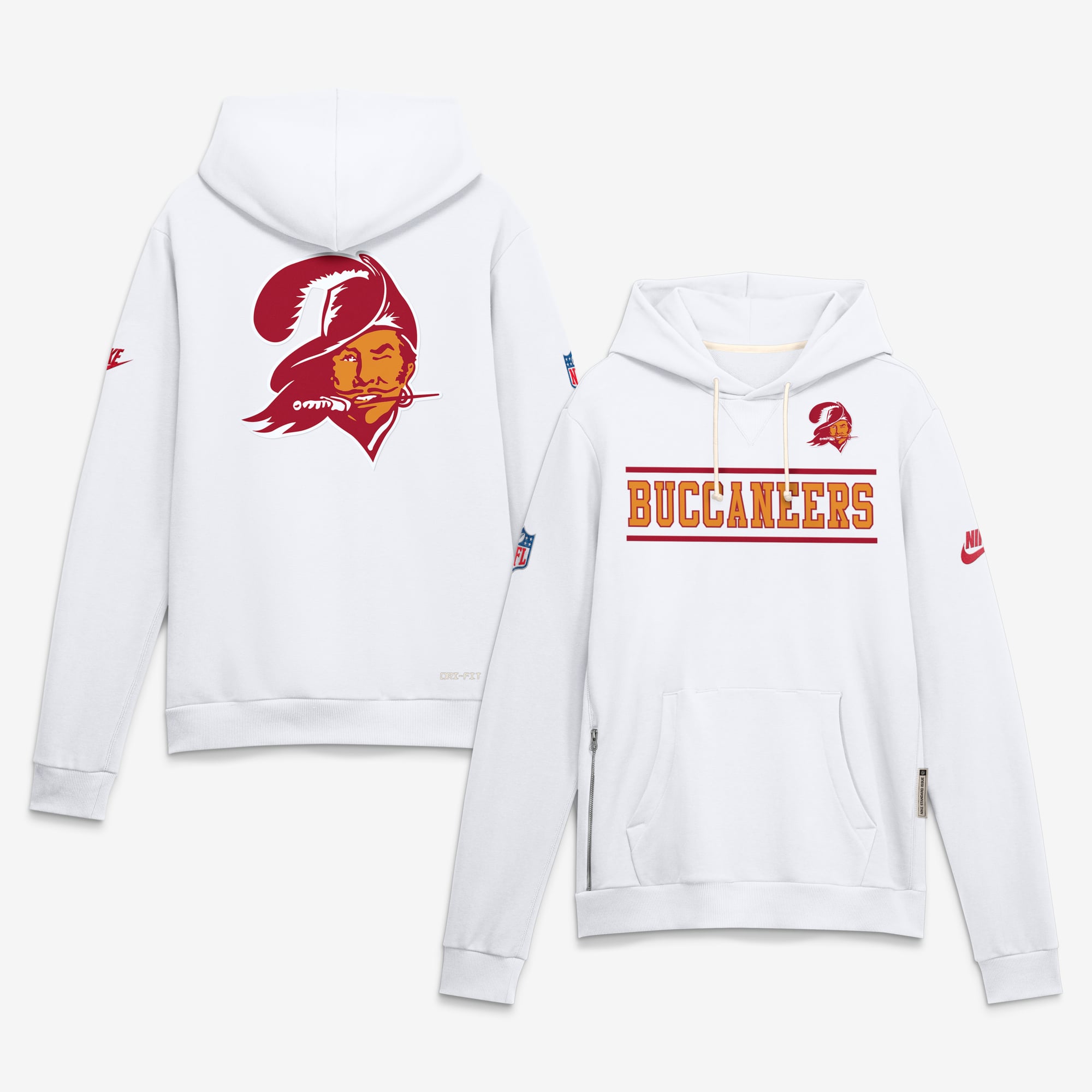 Men's Nike White Tampa Bay Buccaneers Standard Issue Replay Officials Alternate Dri-FIT Hoodie