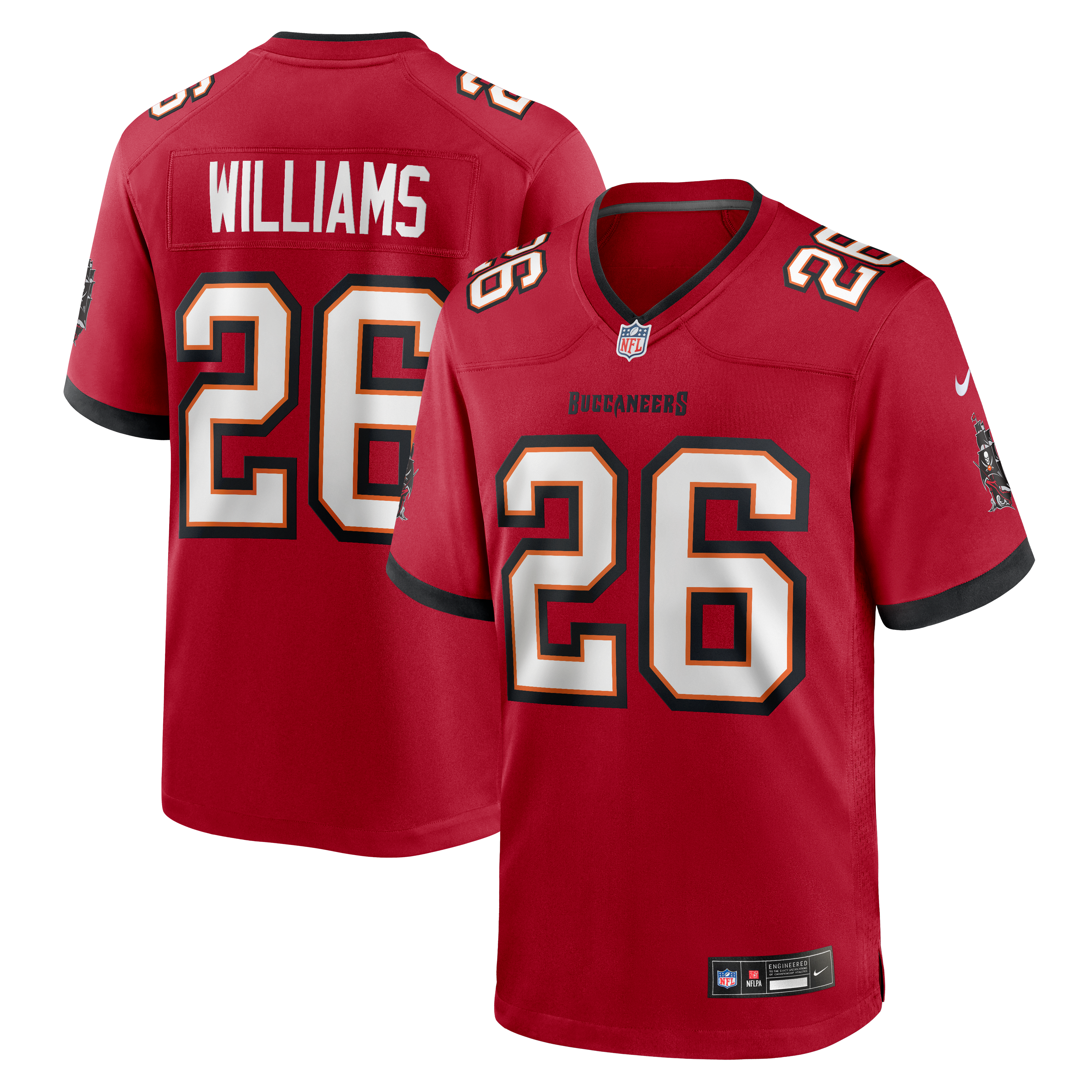 Men's Nike Xavier Williams Red Tampa Bay Buccaneers Team Game Jersey
