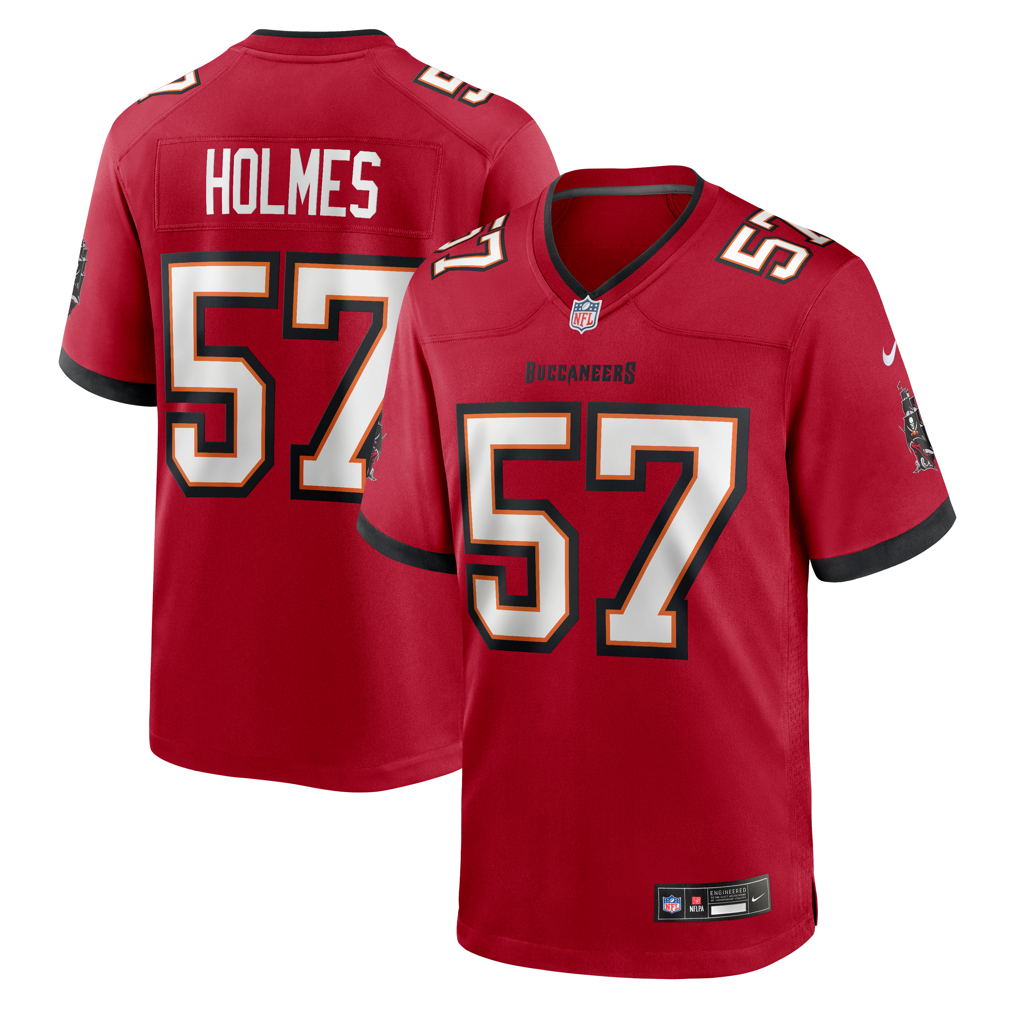 Maillot de match Nike Yasir Holmes rouge des Buccaneers Tampa Bay pour homme