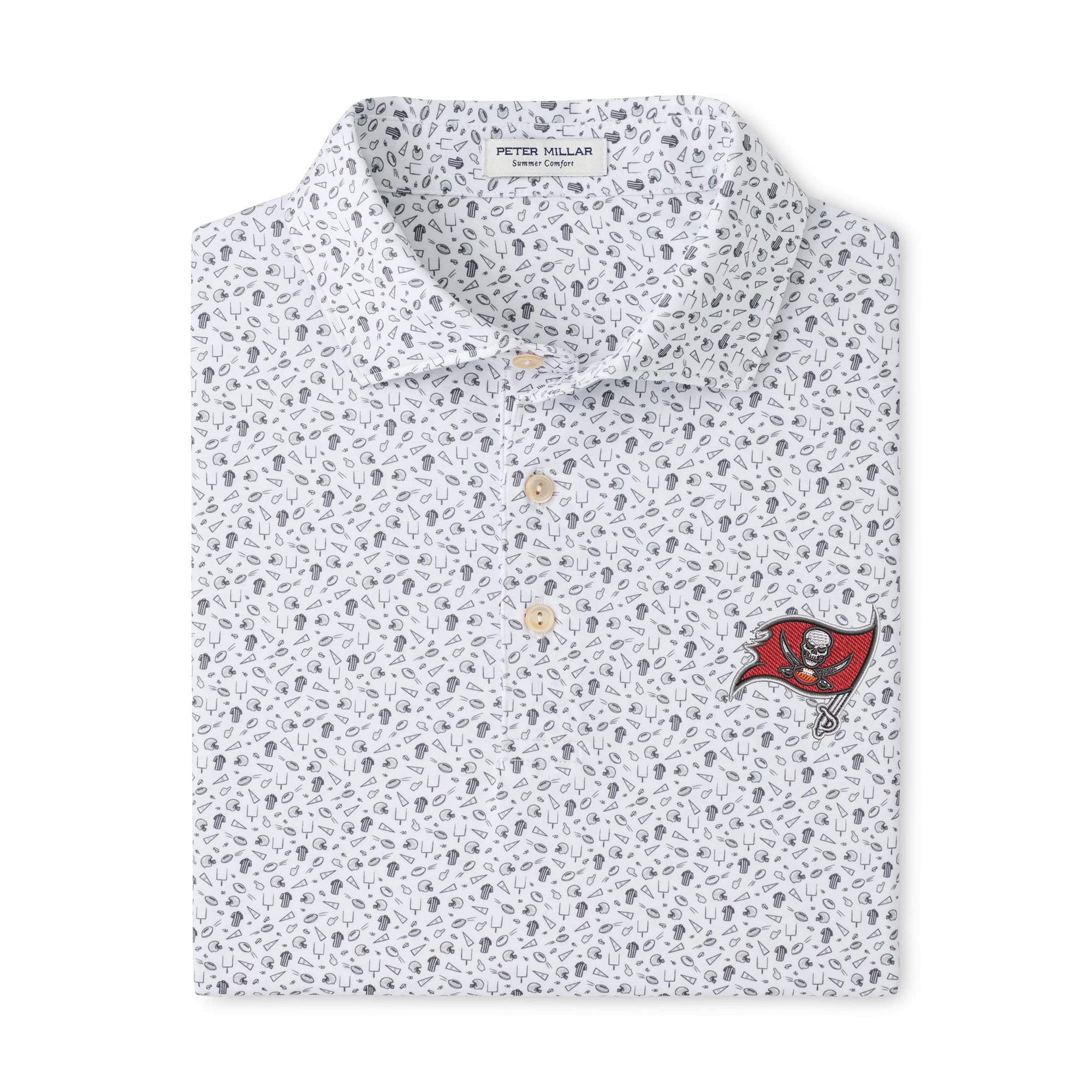 Men's Peter Millar Gray Tampa Bay Buccaneers Kick Off Performance Jersey Polo