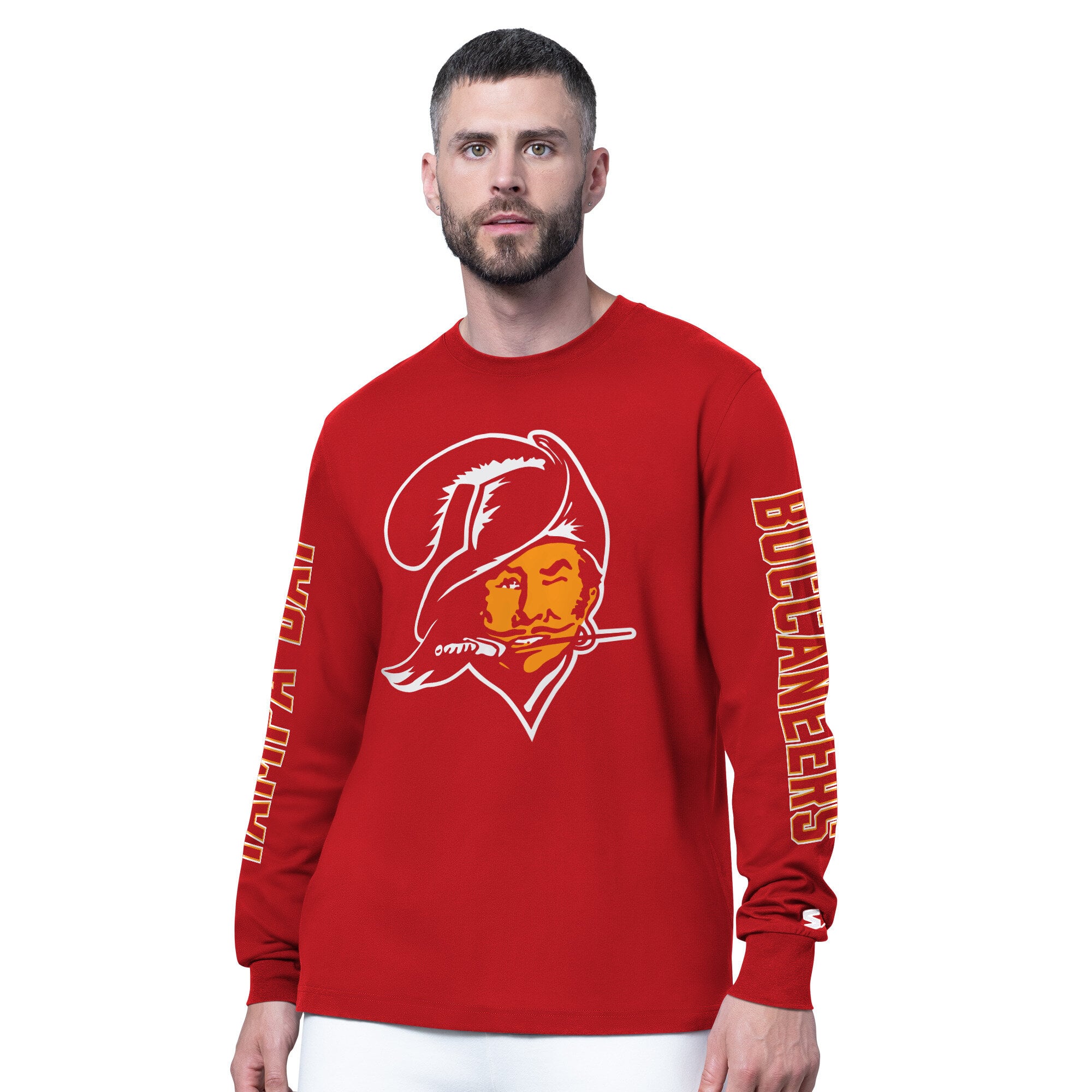T-shirt à manches longues Starter Red Tampa Bay Buccaneers Clutch Hit II Vintage Logo pour homme
